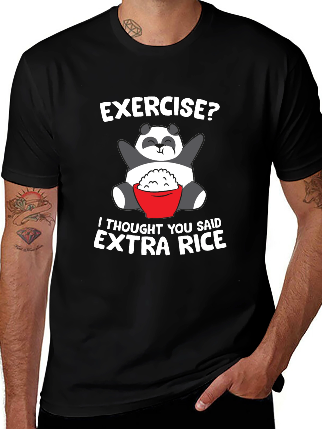 Exercise? Extra Rice Panda T-Shirt