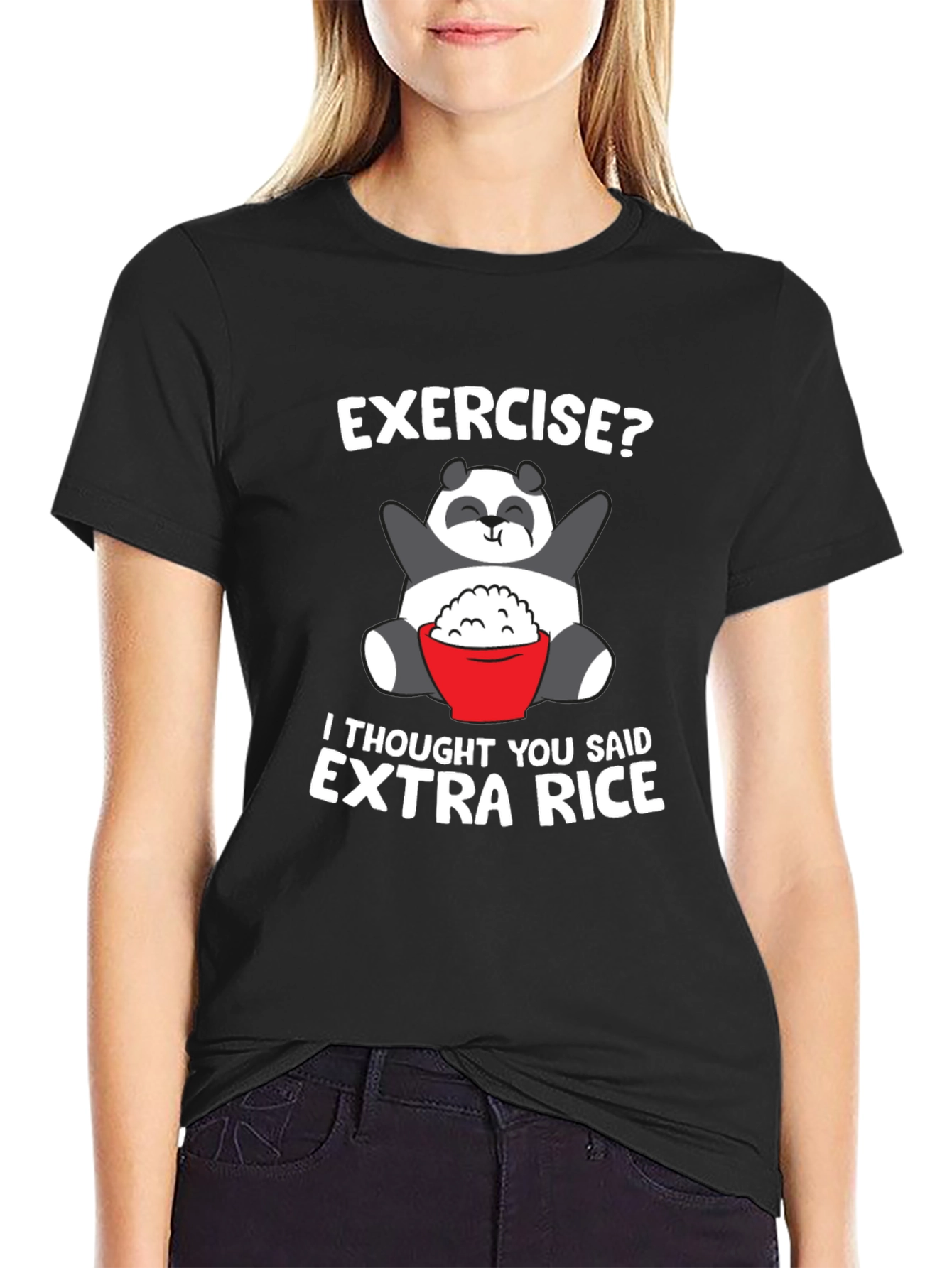 Exercise? Extra Rice Panda T-Shirt