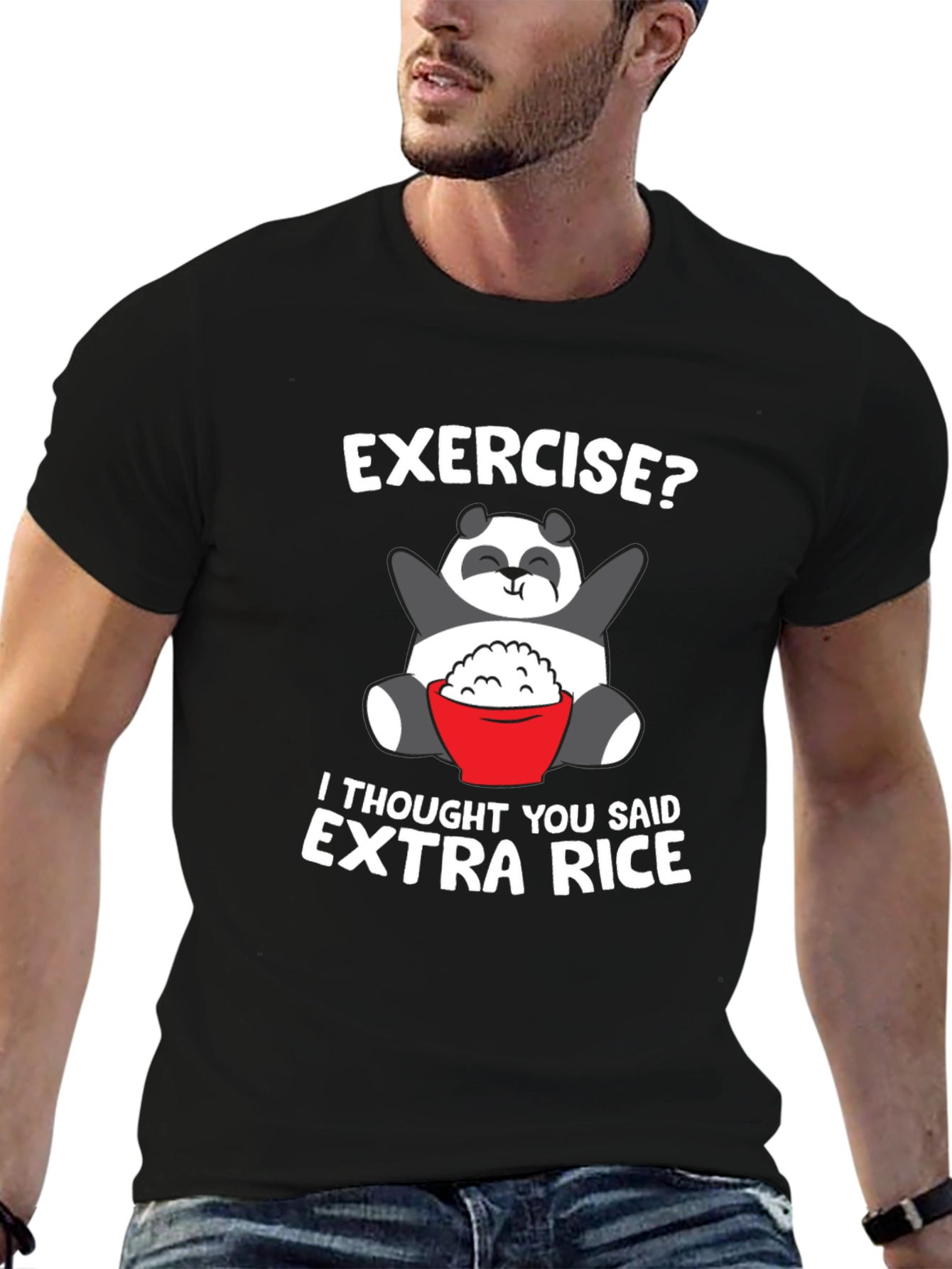 Exercise? Extra Rice Panda T-Shirt