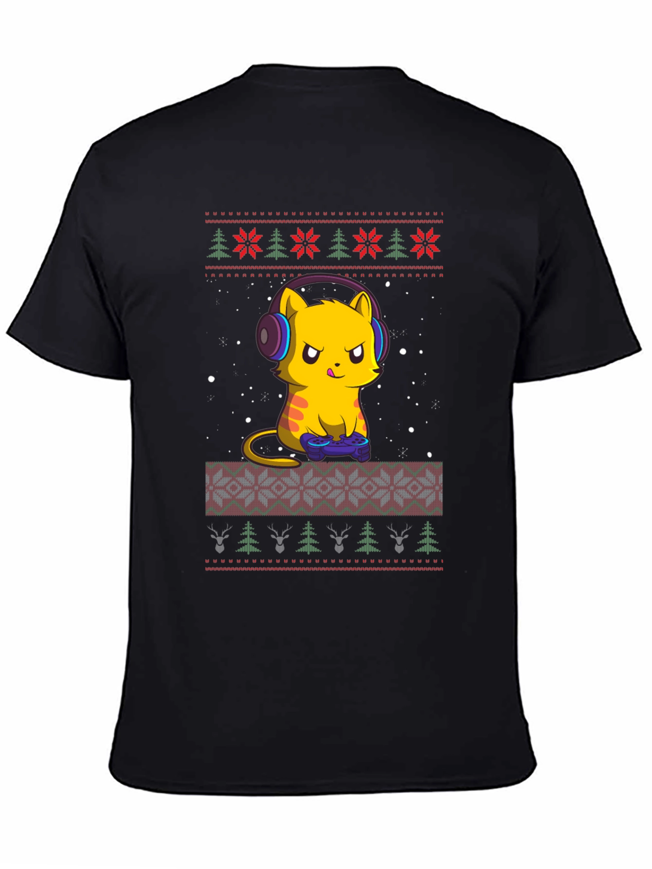 Gamer Cat Christmas Ugly Sweater T-Shirt