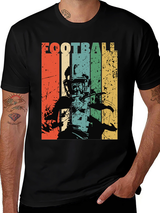 Retro Football Player Graphic T-Shirt