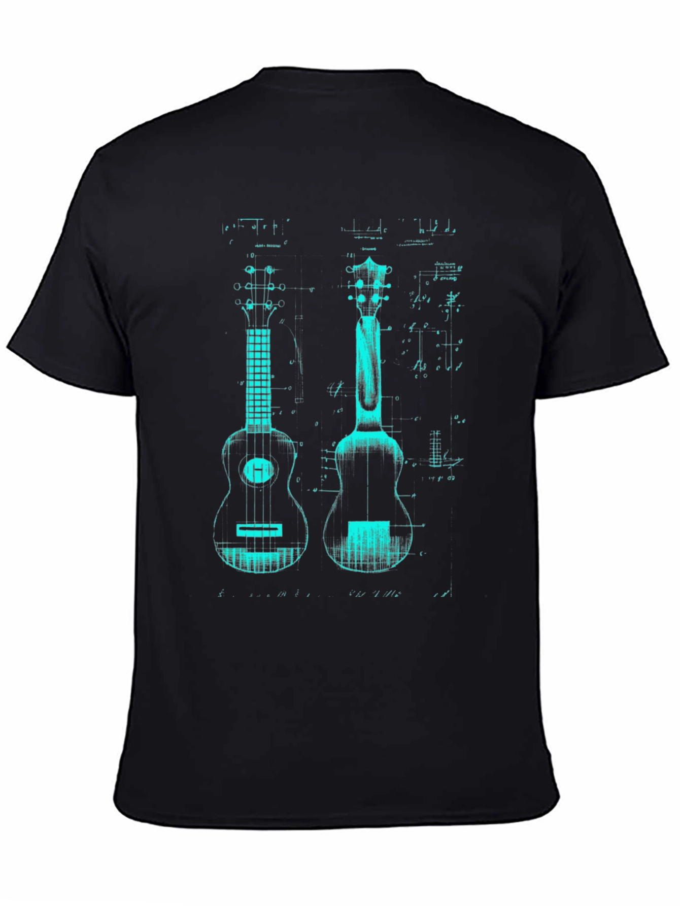 Ukulele Blueprint Graphic T-Shirt
