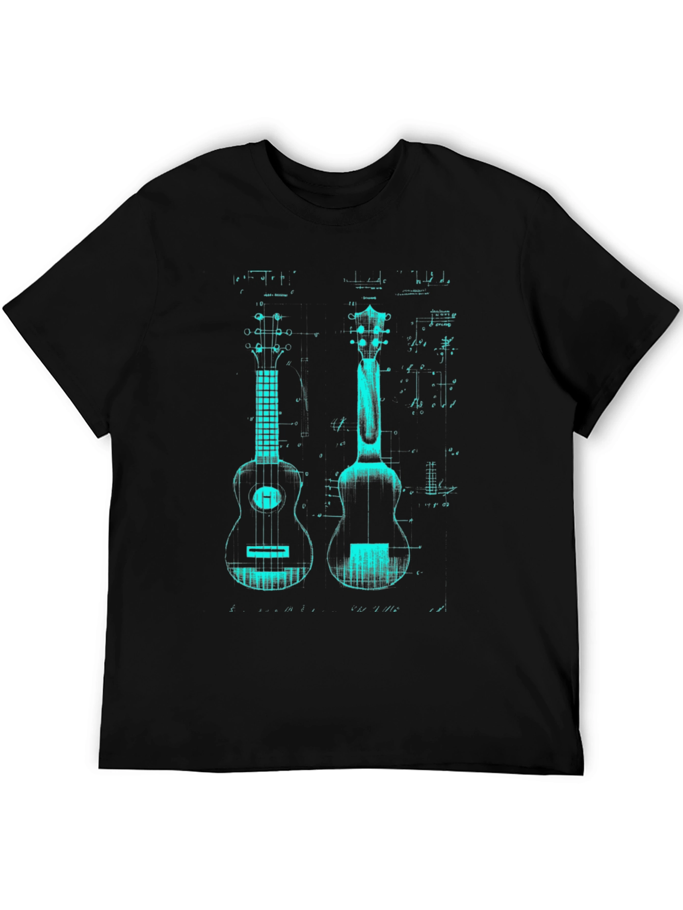 Ukulele Blueprint Graphic T-Shirt
