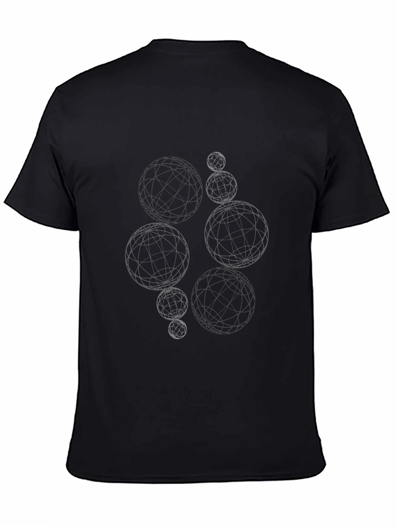 Abstract Sphere Graphic Tee - Modern Black T-Shirt
