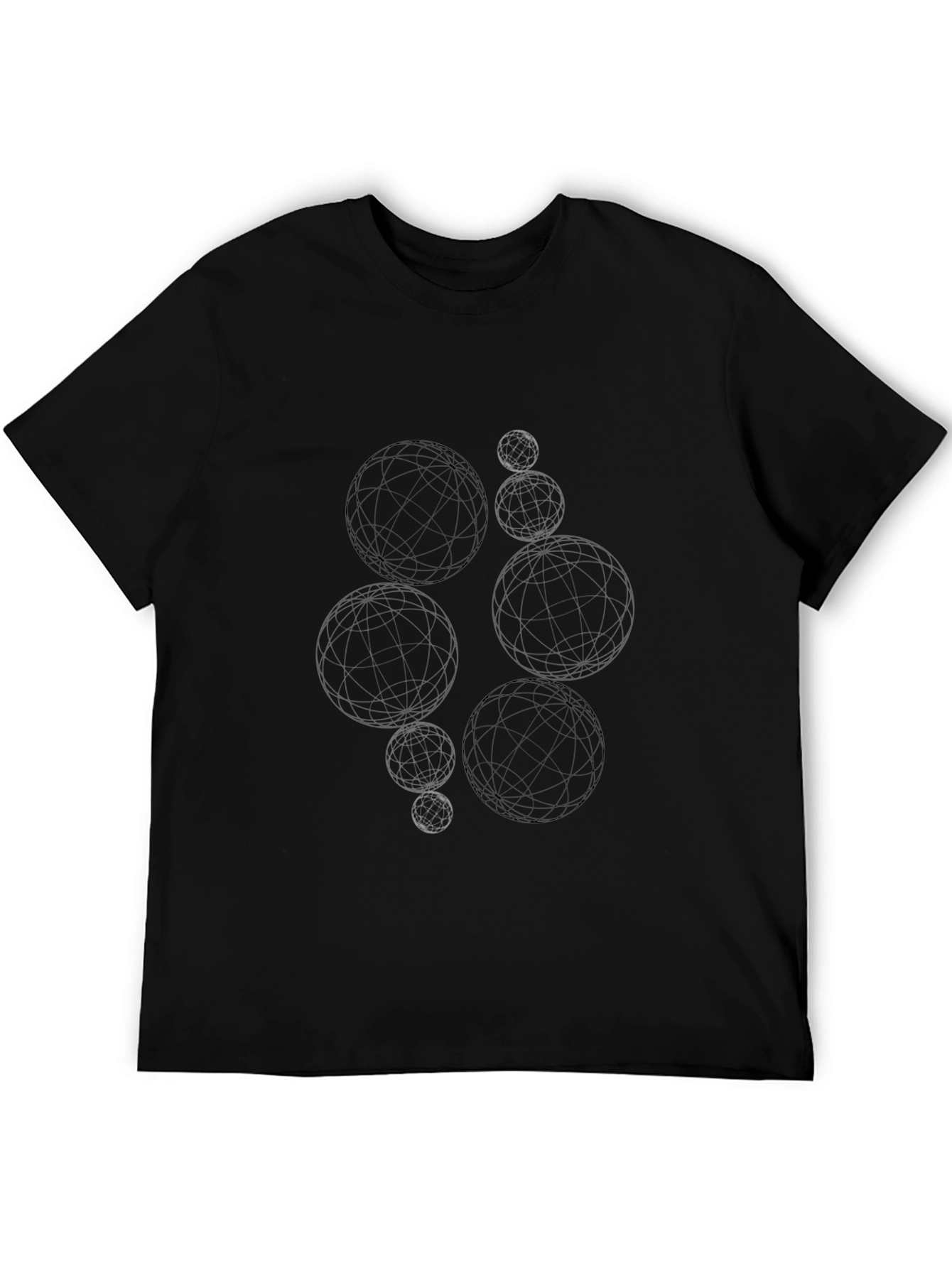Abstract Sphere Graphic Tee - Modern Black T-Shirt