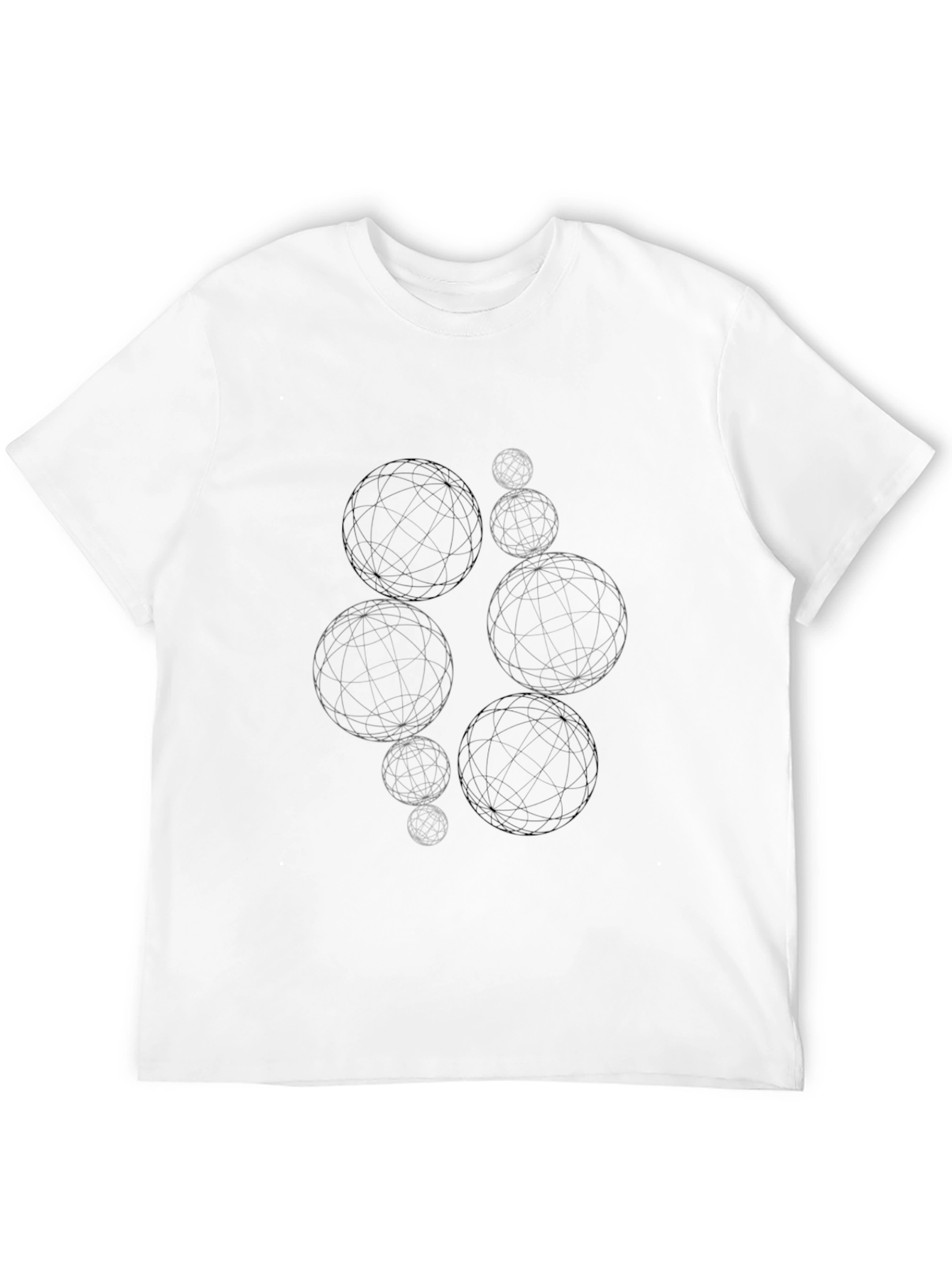 Abstract Sphere Graphic Tee - Modern Black T-Shirt
