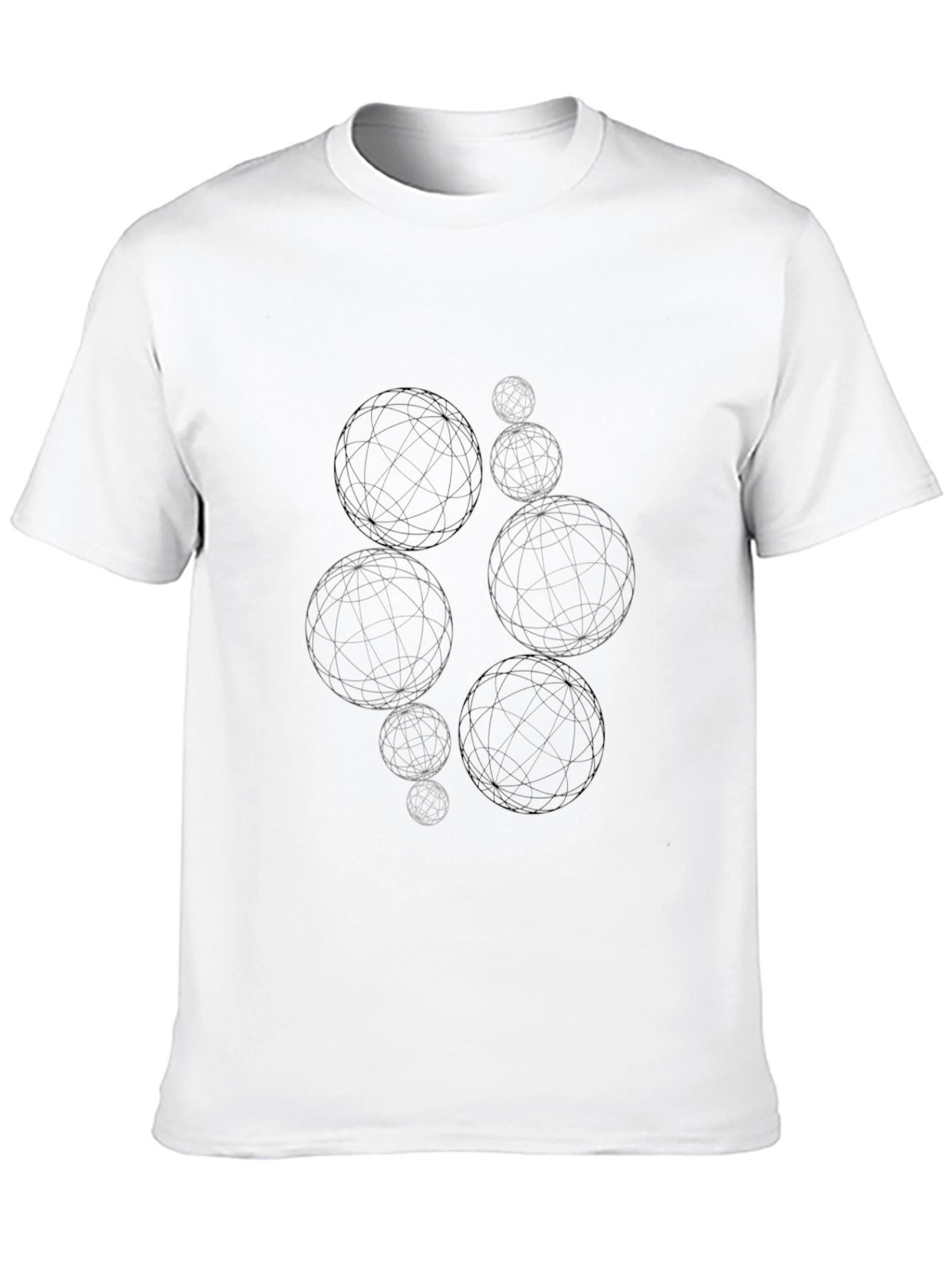 Abstract Sphere Graphic Tee - Modern Black T-Shirt