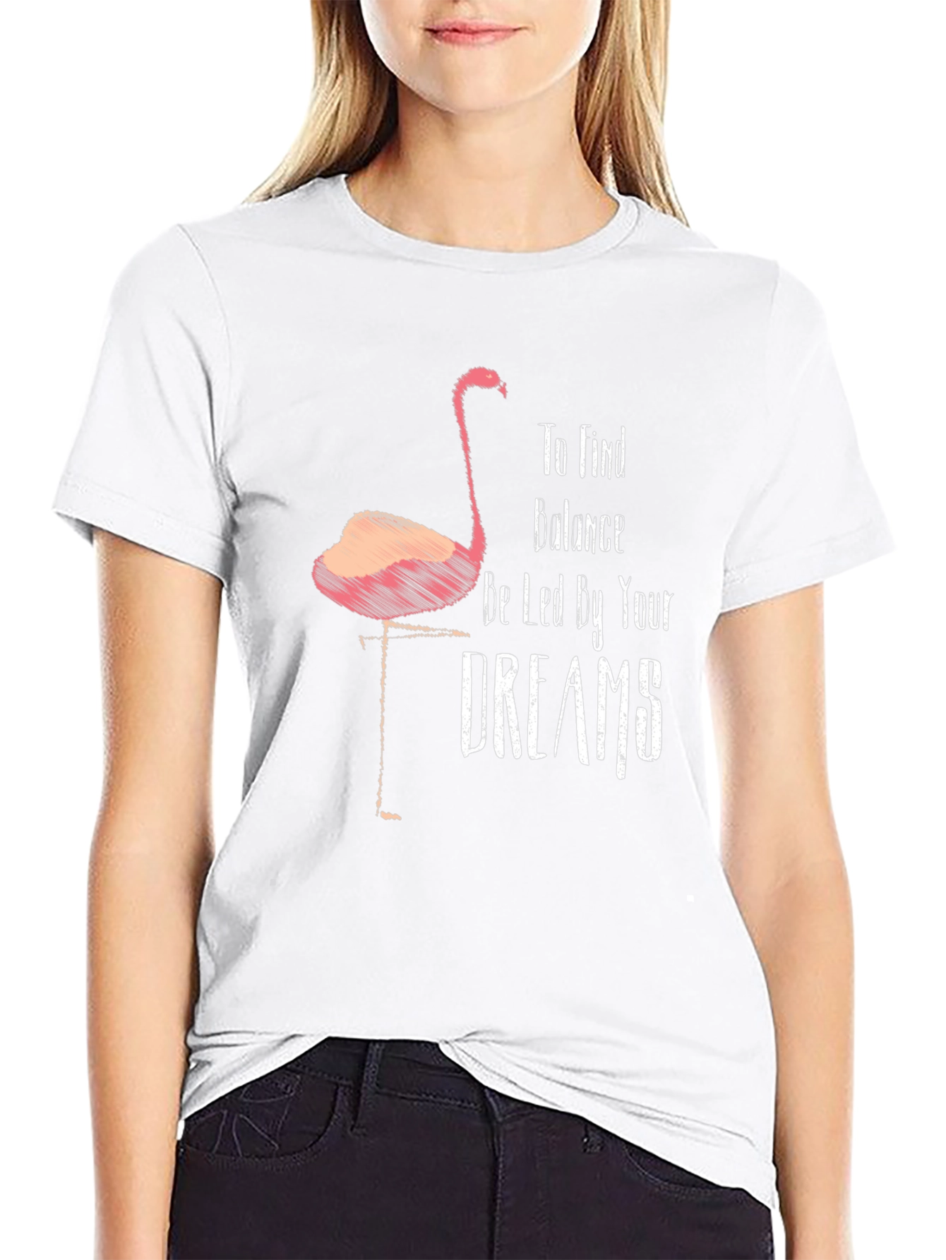 Find Balance Flamingo Black T-Shirt - Unisex