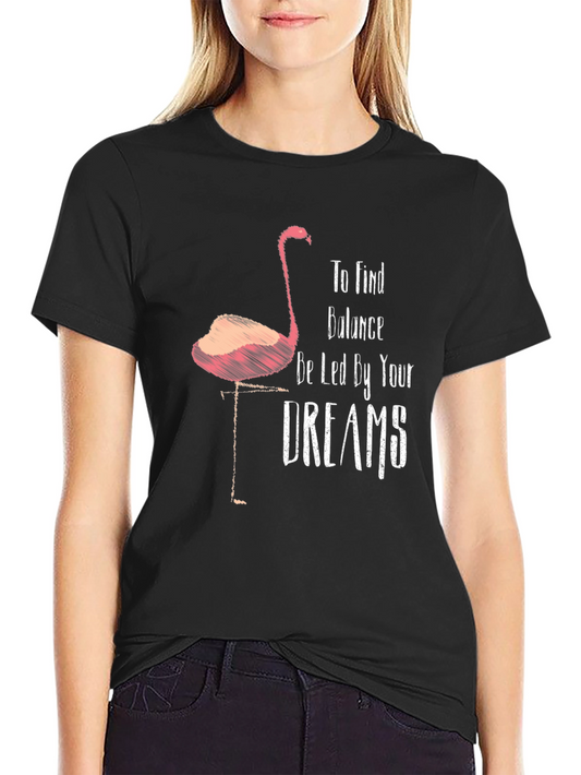 Find Balance Flamingo Black T-Shirt - Unisex
