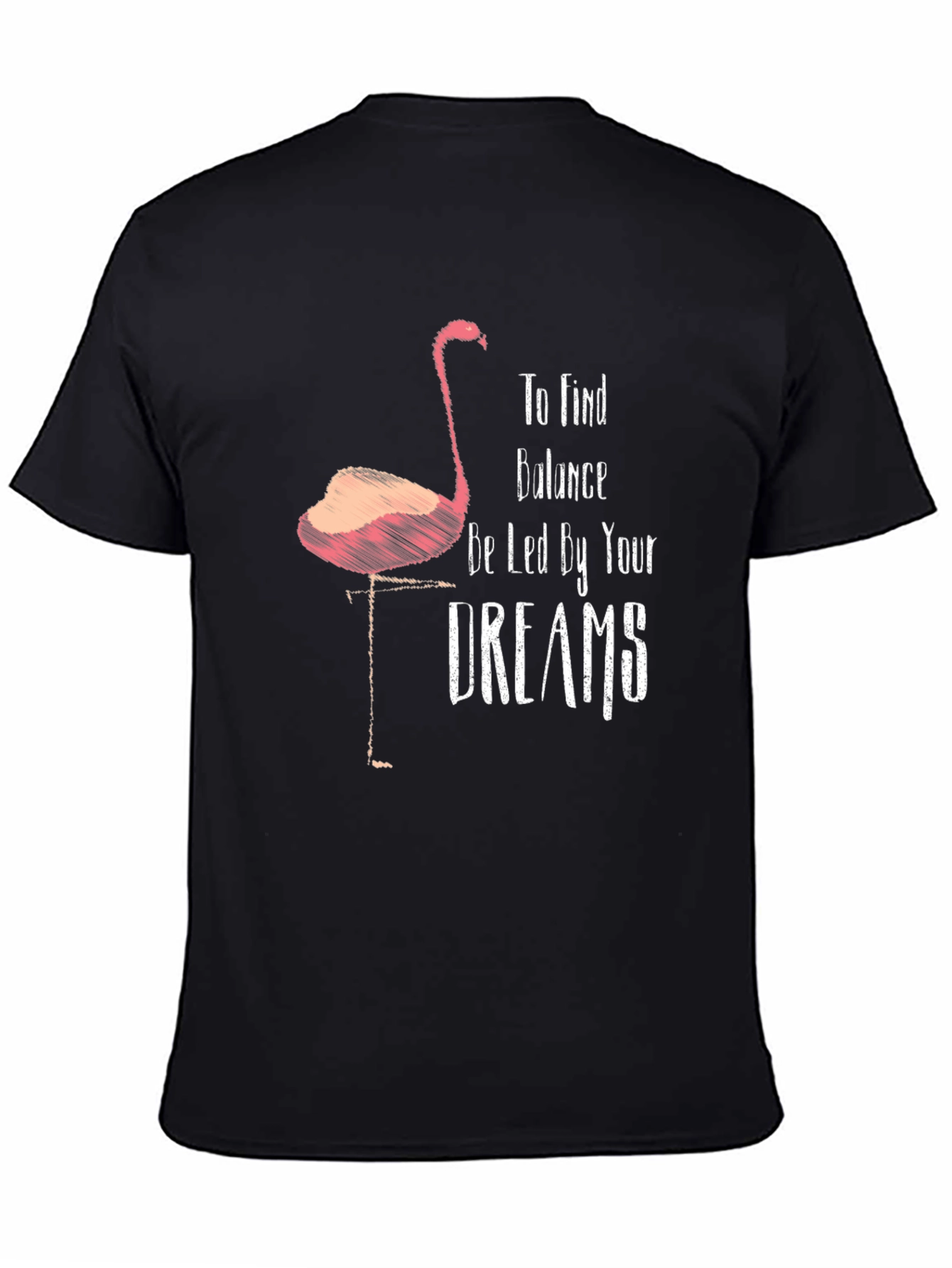 Find Balance Flamingo Black T-Shirt - Unisex