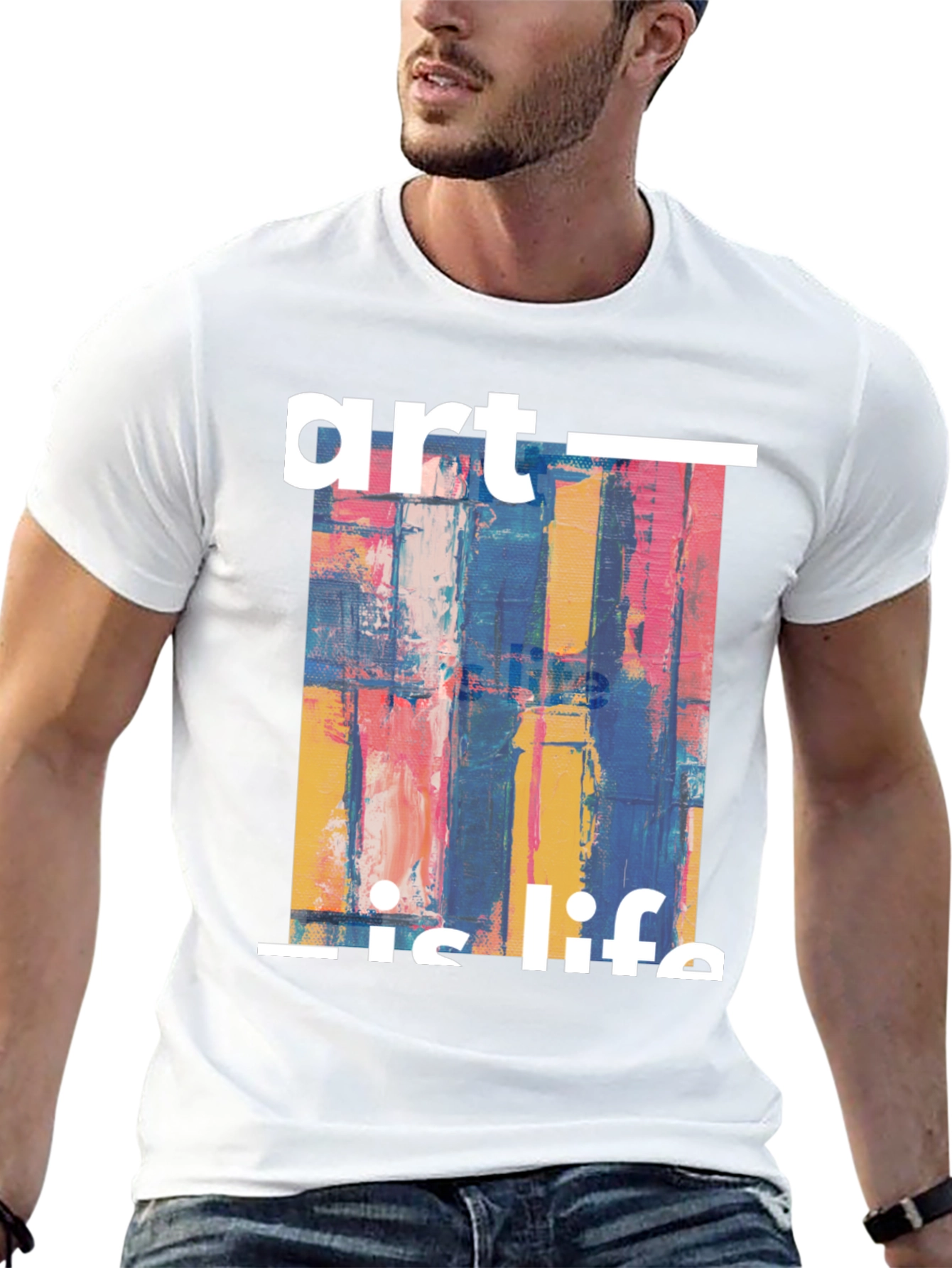 Art is Life Graphic Print Black T-Shirt