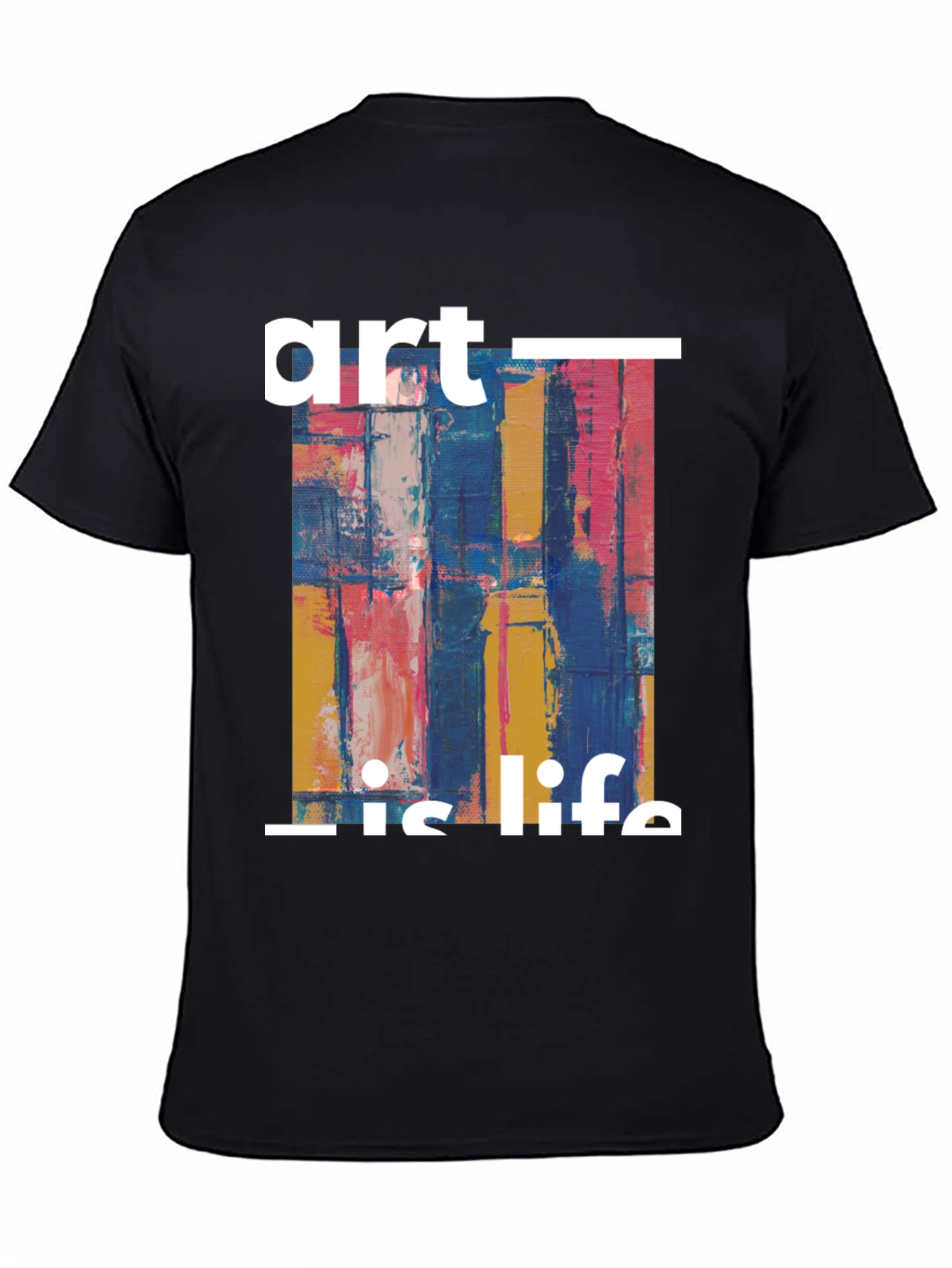 Art is Life Graphic Print Black T-Shirt