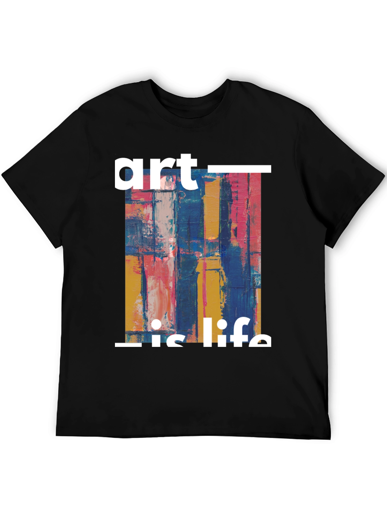 Art is Life Graphic Print Black T-Shirt