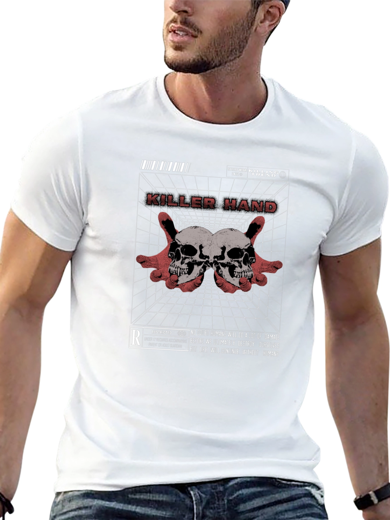 Killer Hand Graphic Print Black T-Shirt