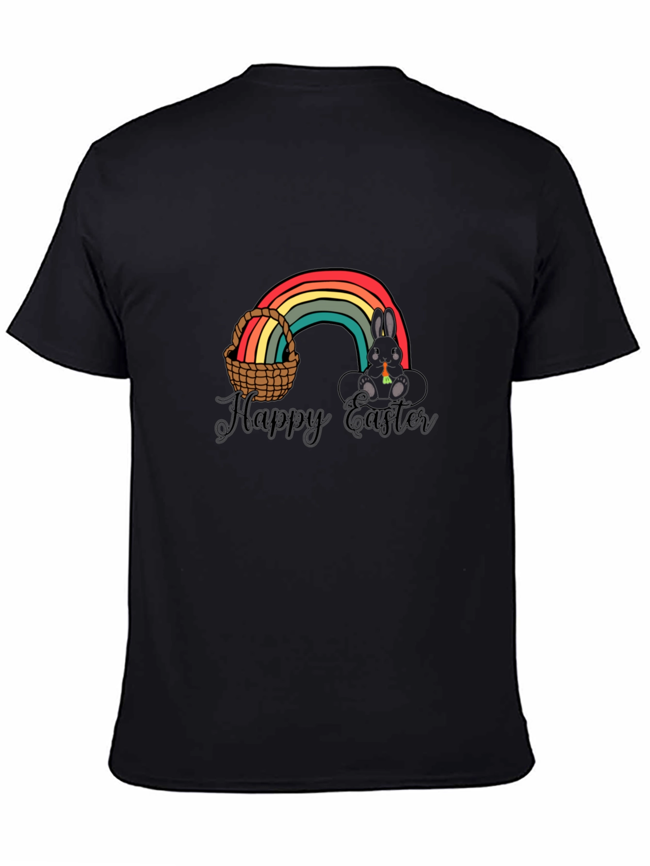 Happy Easter Rainbow Bunny Graphic T-Shirt