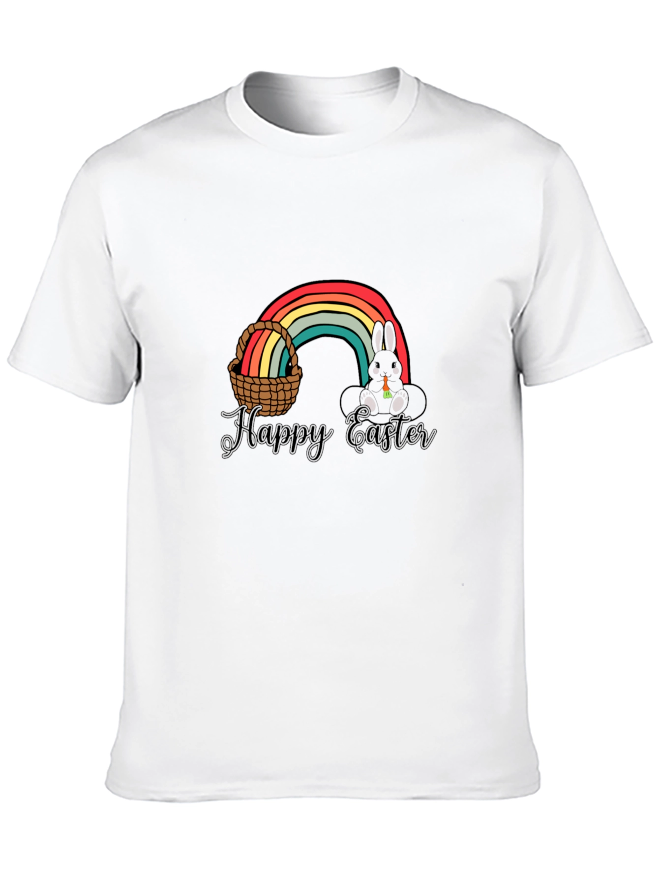 Happy Easter Rainbow Bunny Graphic T-Shirt