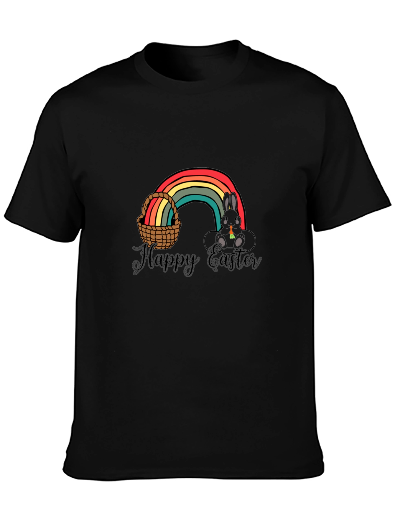 Happy Easter Rainbow Bunny Graphic T-Shirt
