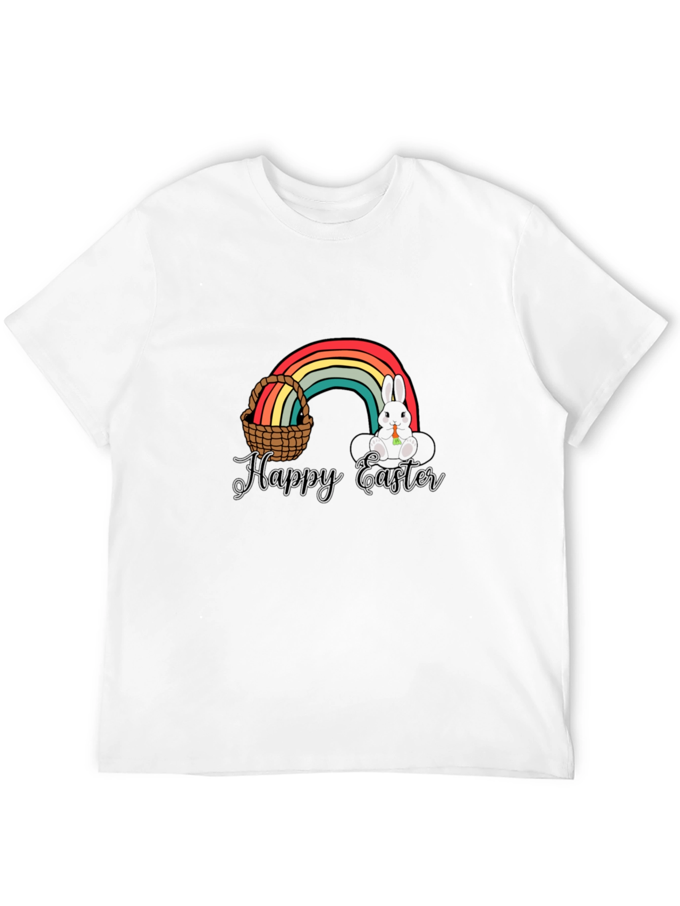Happy Easter Rainbow Bunny Graphic T-Shirt