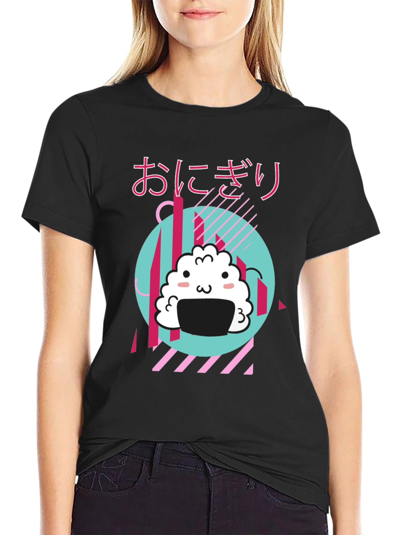 Kawaii Onigiri Anime Graphic Tee