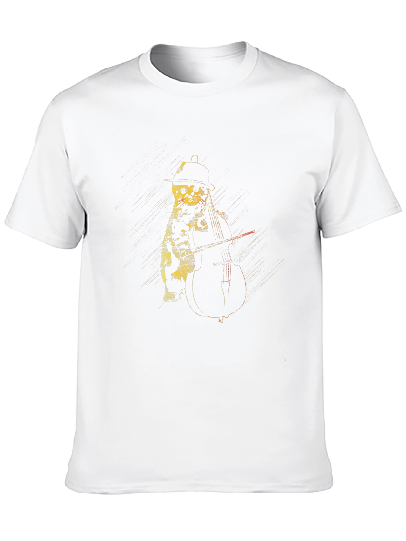 Cat Playing Cello Graphic T-Shirt