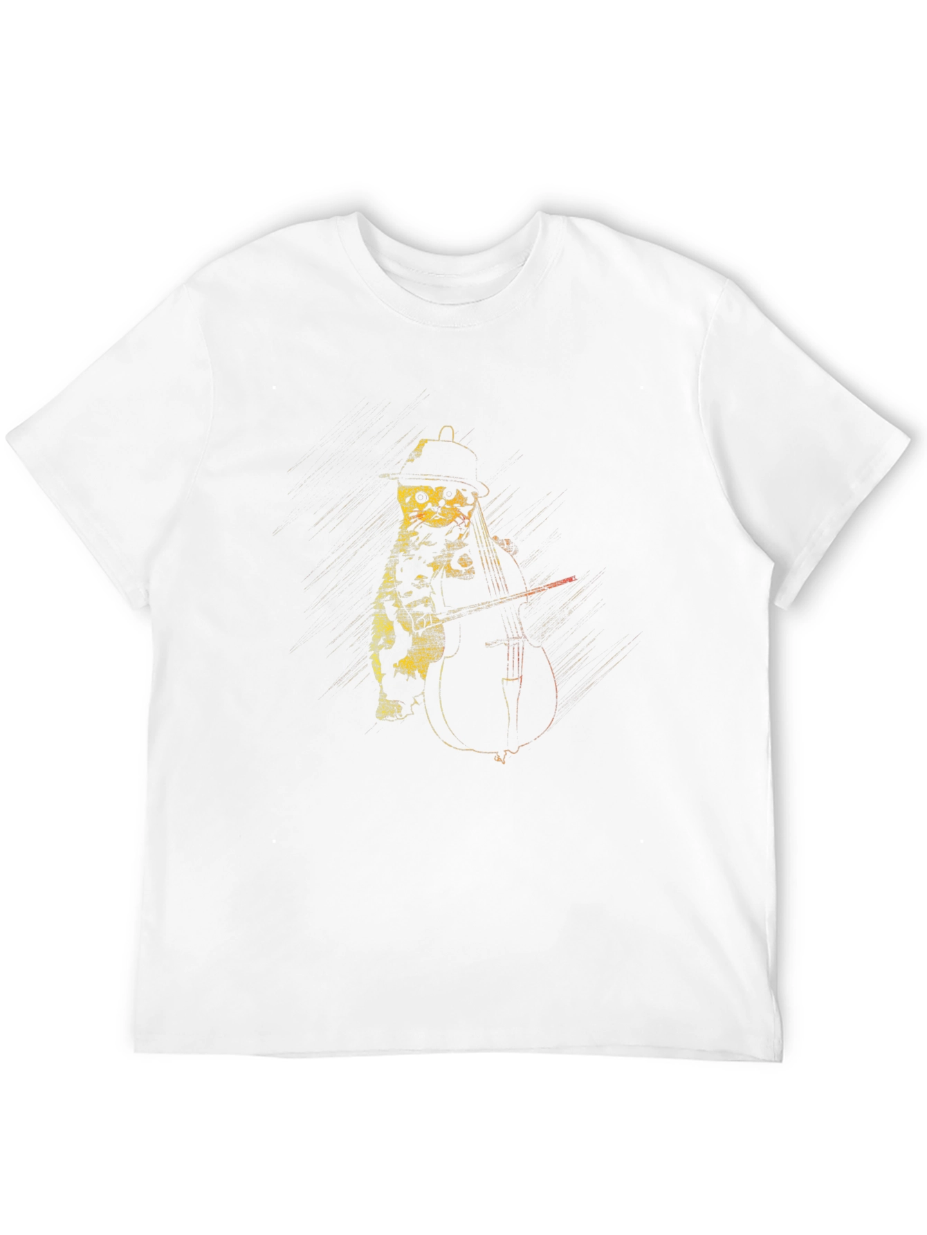 Cat Playing Cello Graphic T-Shirt