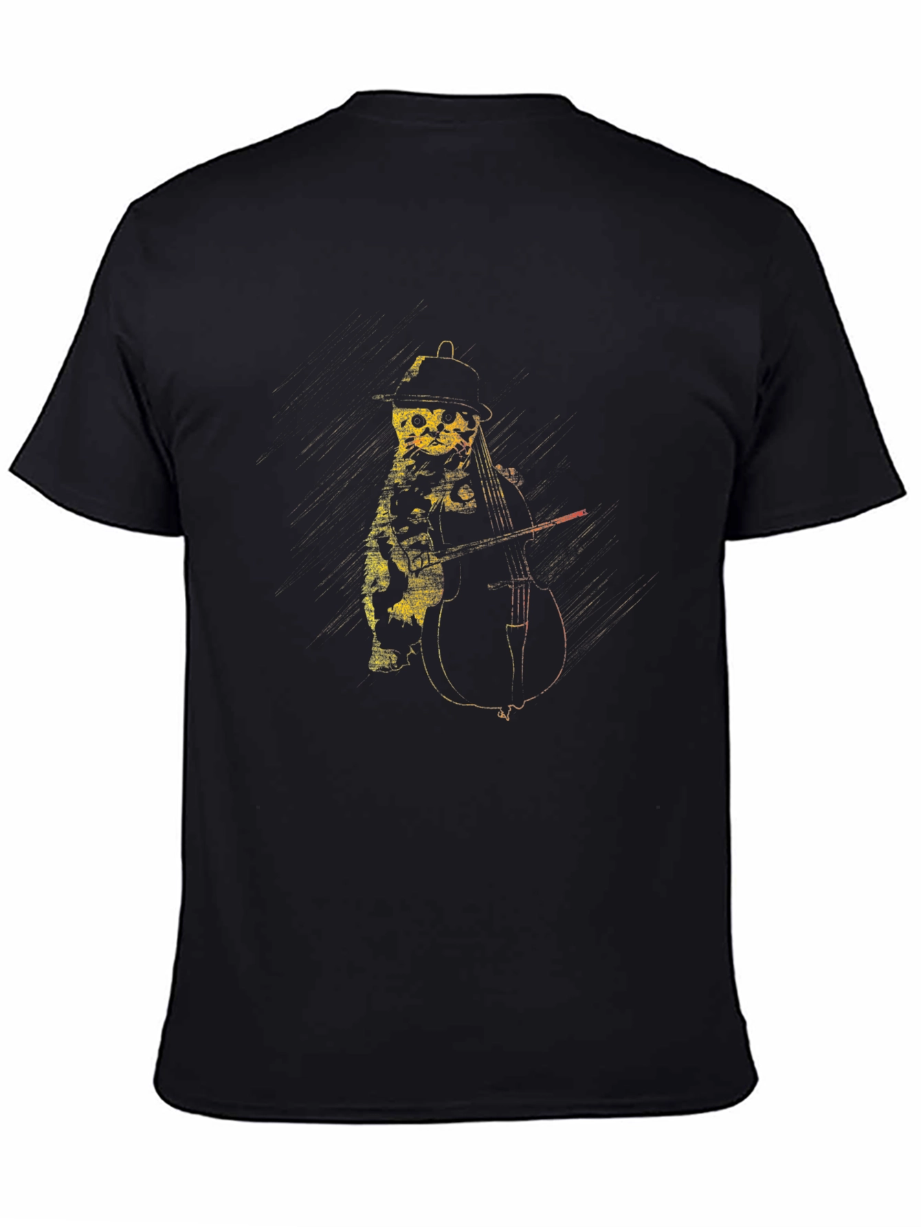 Cat Playing Cello Graphic T-Shirt