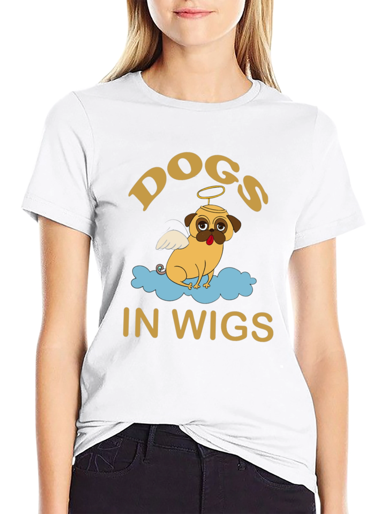 Dogs in Wigs Graphic Tee - Black T-Shirt