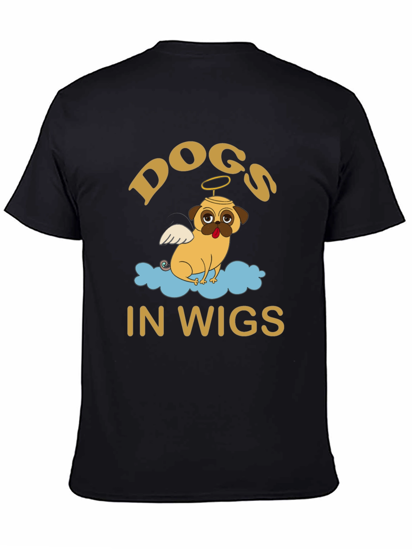 Dogs in Wigs Graphic Tee - Black T-Shirt