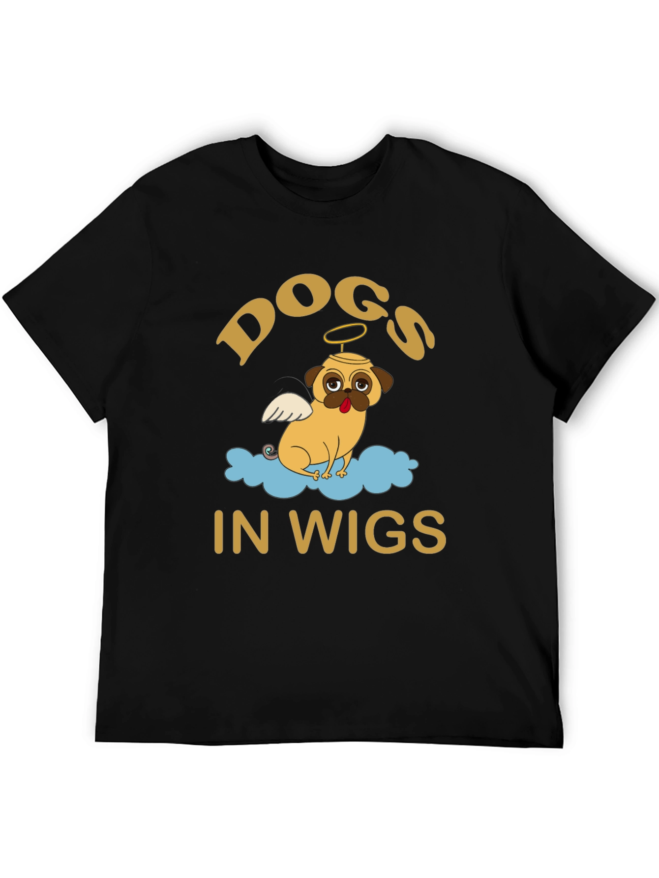 Dogs in Wigs Graphic Tee - Black T-Shirt