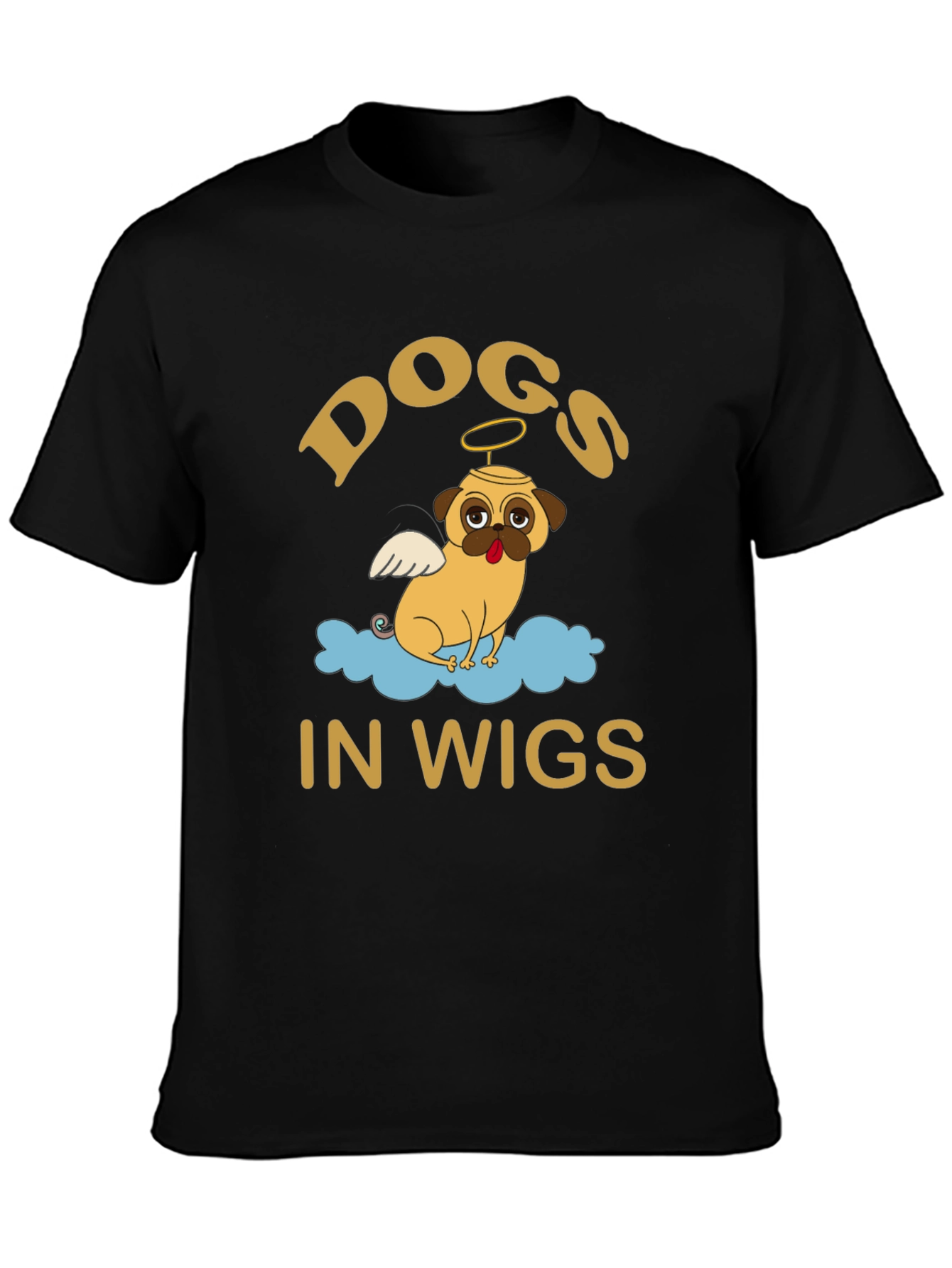Dogs in Wigs Graphic Tee - Black T-Shirt