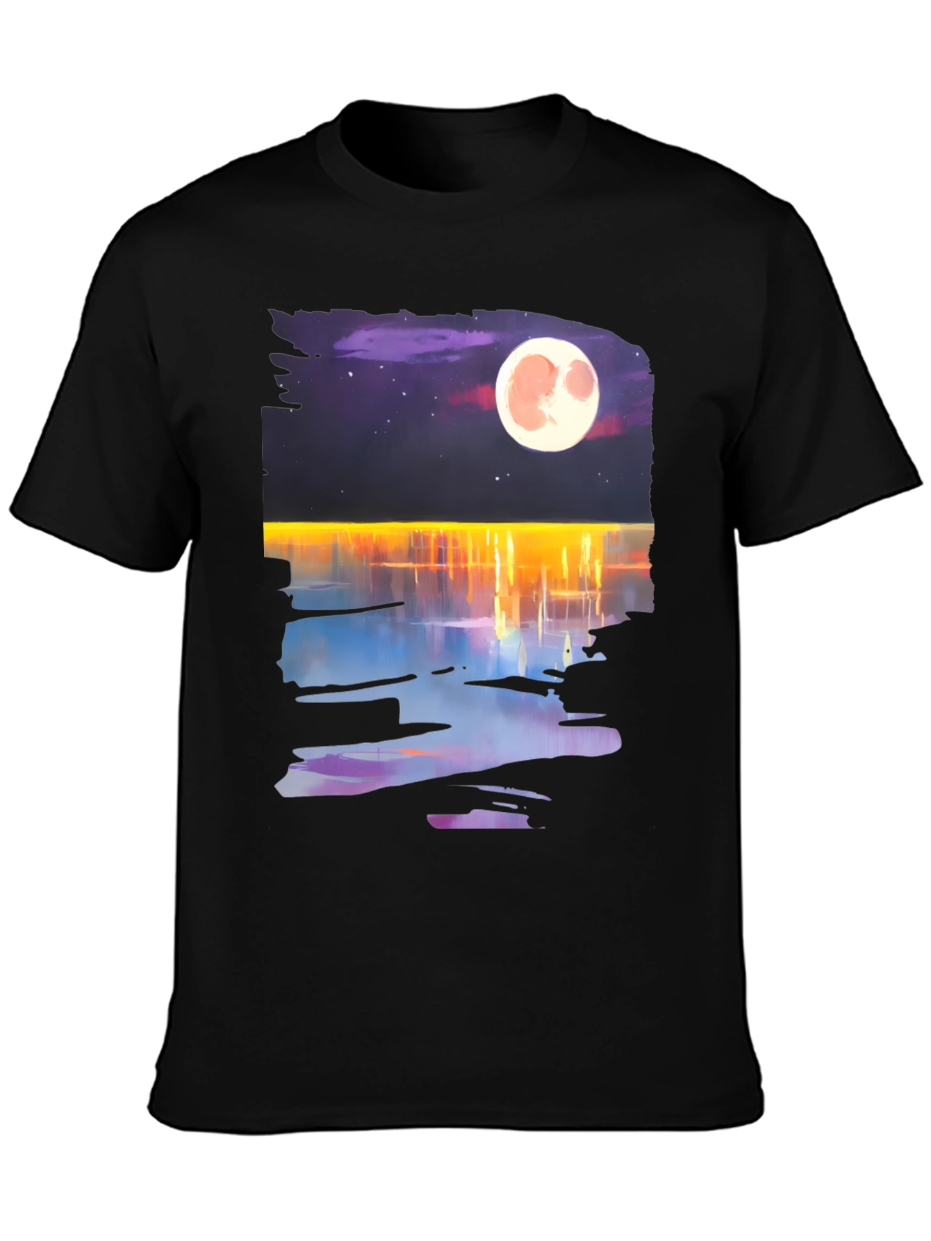 Moonlit Waters Graphic Tee - Mens Black T-Shirt