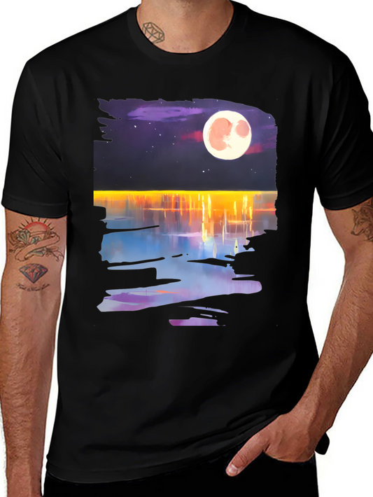 Moonlit Waters Graphic Tee - Mens Black T-Shirt