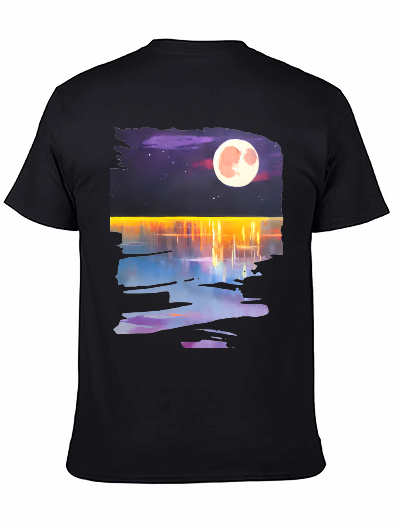 Moonlit Waters Graphic Tee - Mens Black T-Shirt