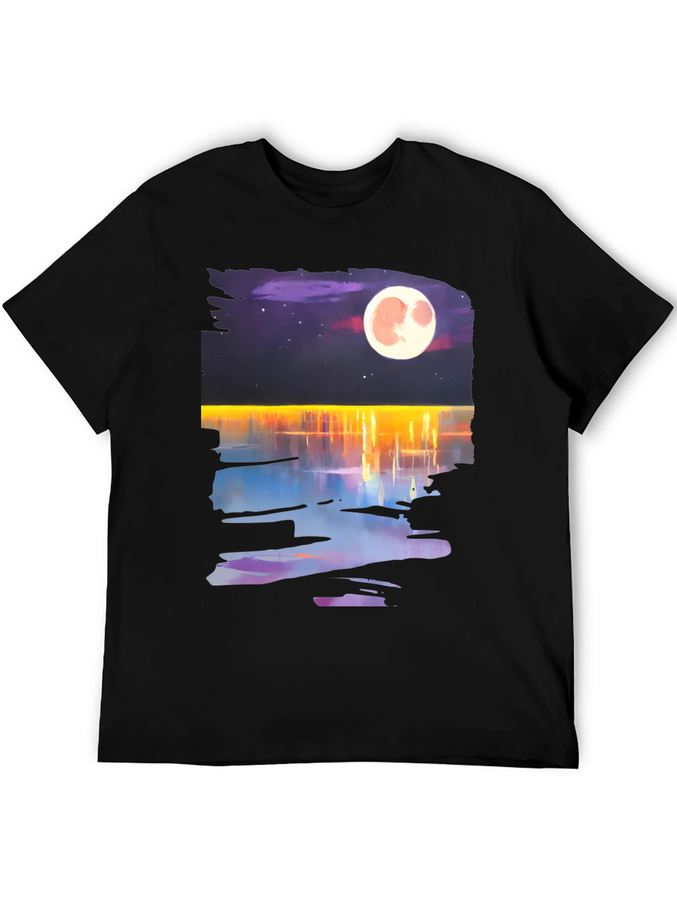 Moonlit Waters Graphic Tee - Mens Black T-Shirt