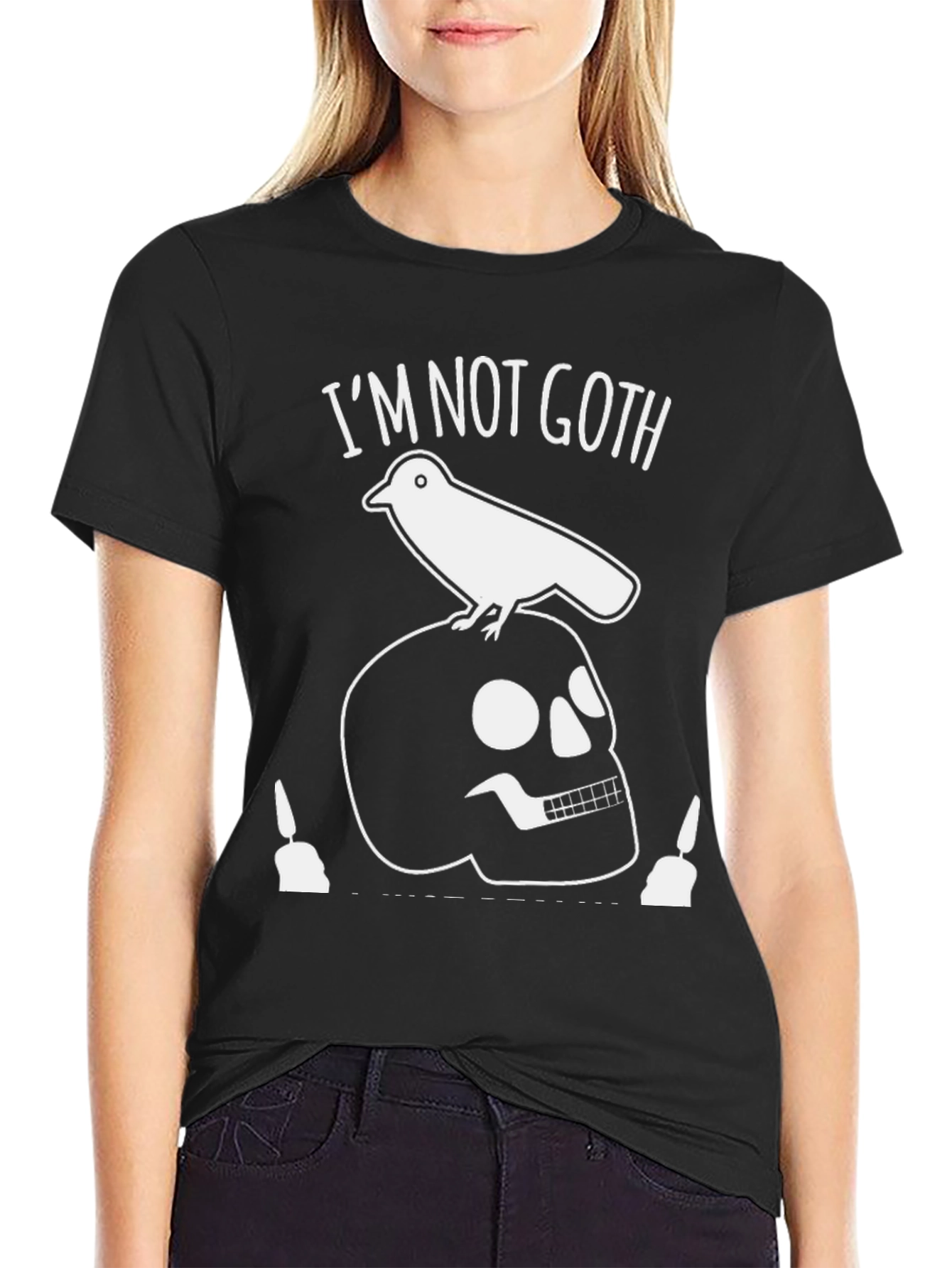 Im Not Goth Skull & Crow Graphic Tee
