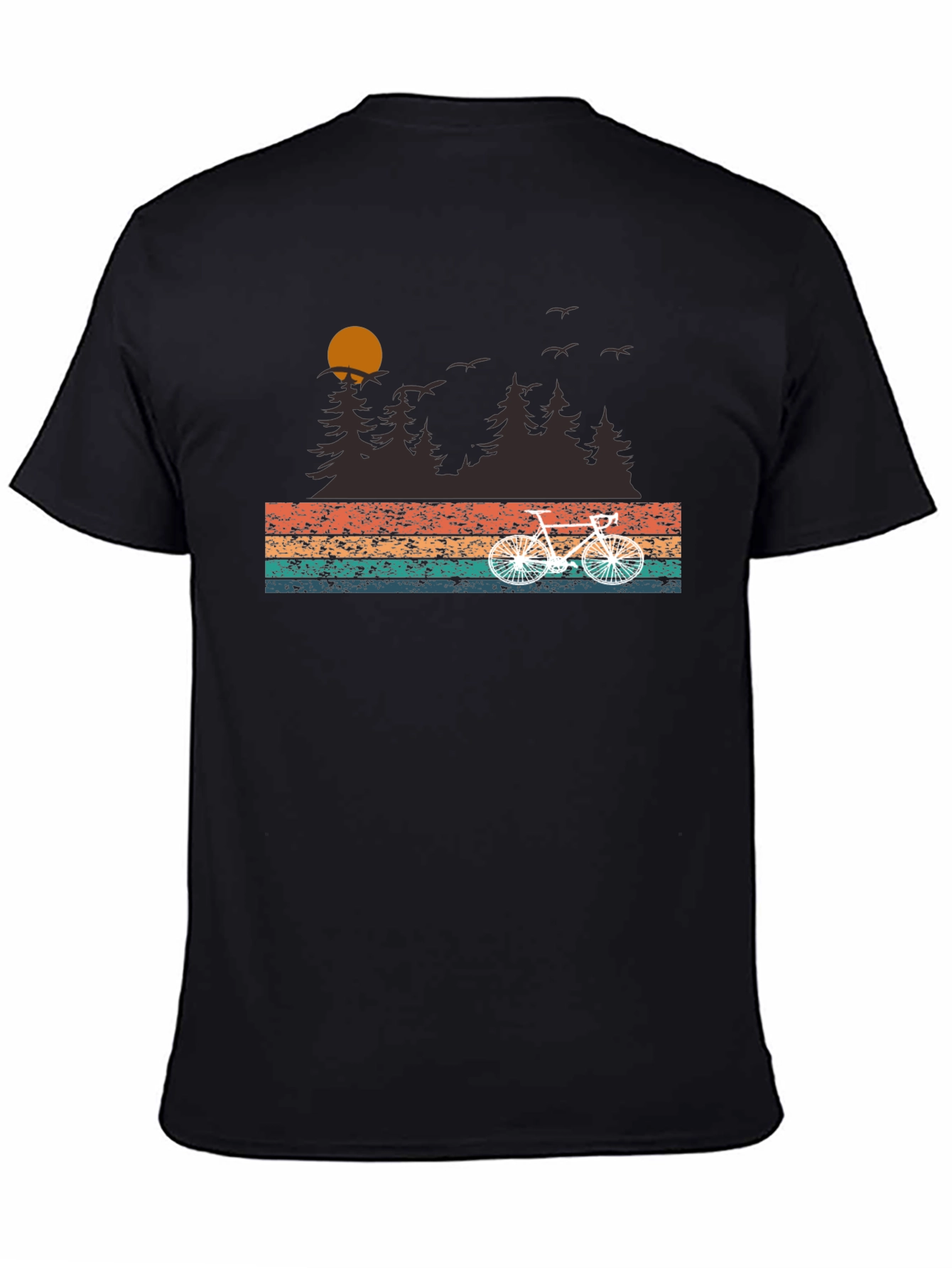 Retro Bike Ride T-Shirt - Nature Scene Graphic Tee