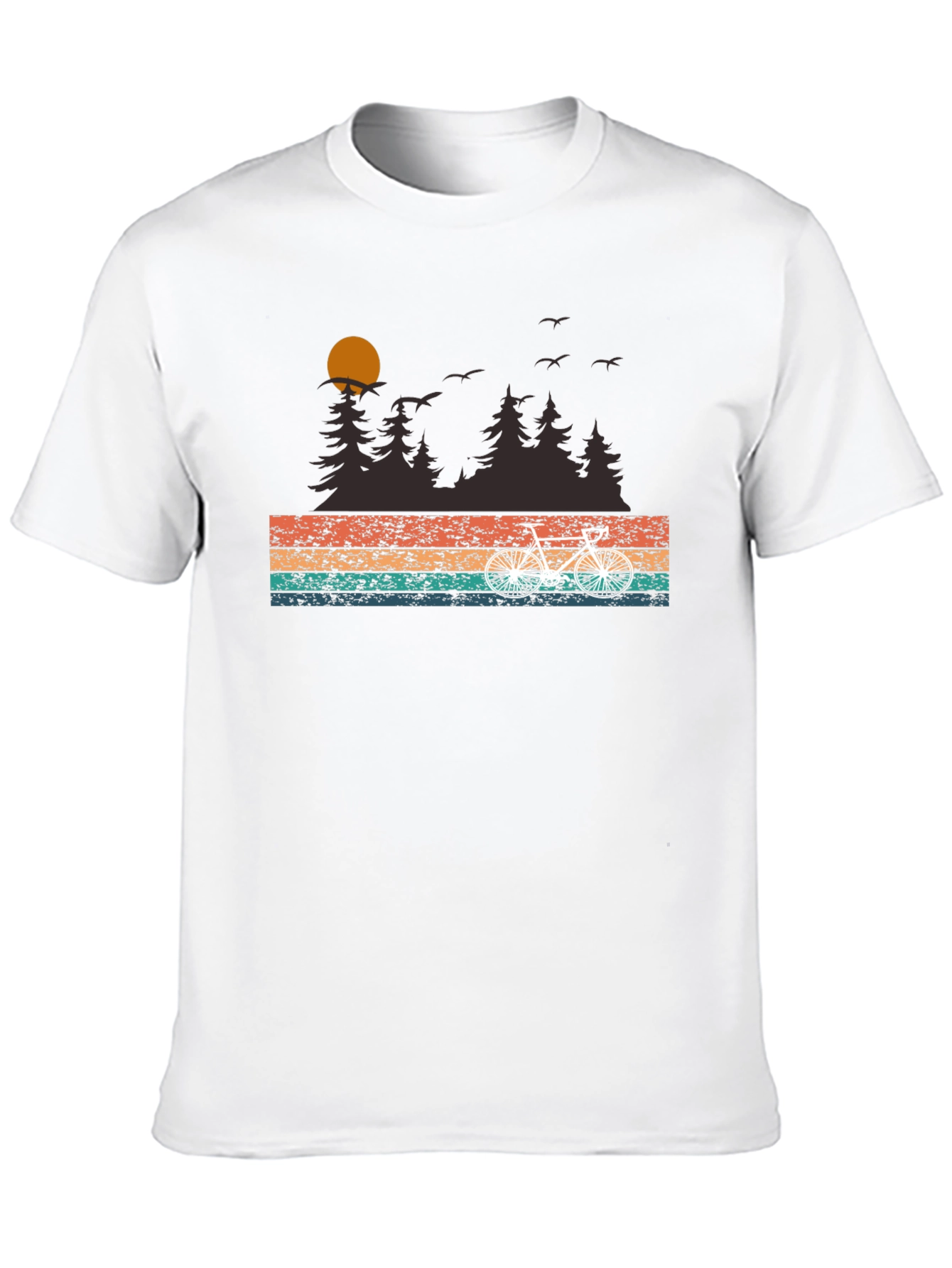 Retro Bike Ride T-Shirt - Nature Scene Graphic Tee