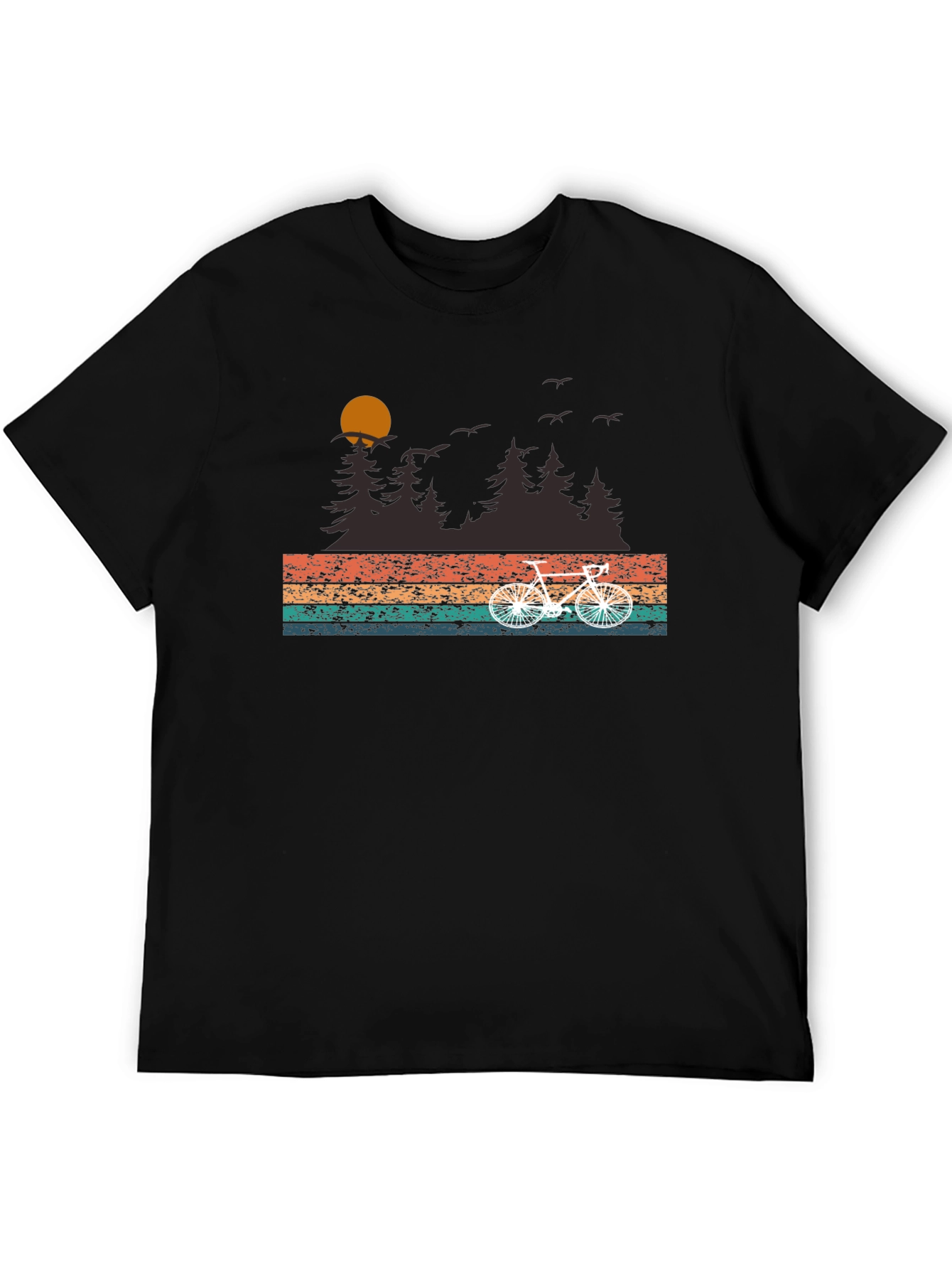 Retro Bike Ride T-Shirt - Nature Scene Graphic Tee