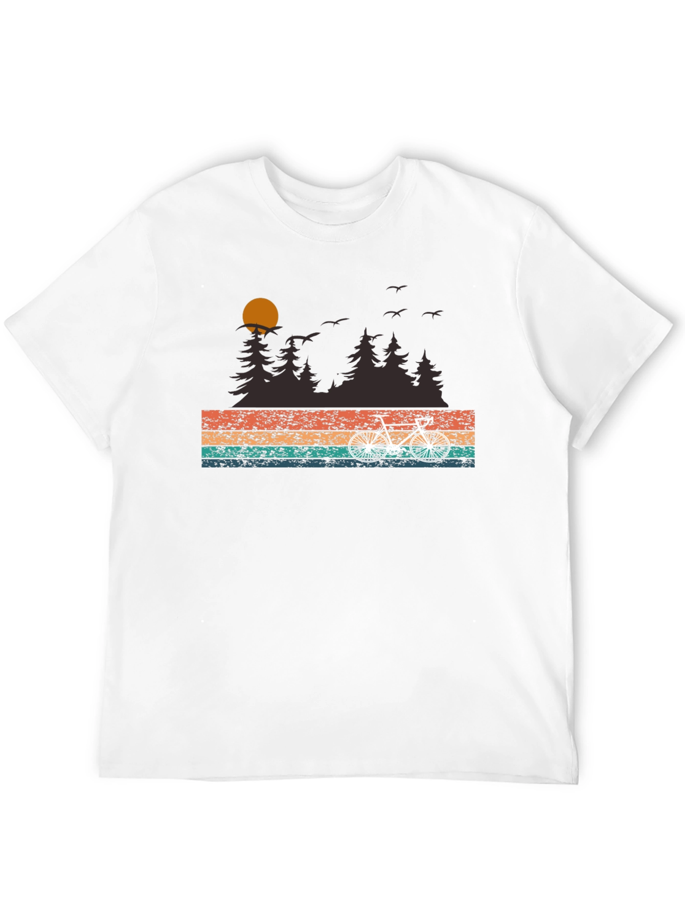 Retro Bike Ride T-Shirt - Nature Scene Graphic Tee