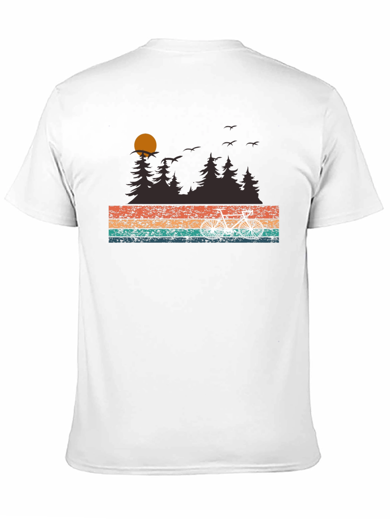 Retro Bike Ride T-Shirt - Nature Scene Graphic Tee