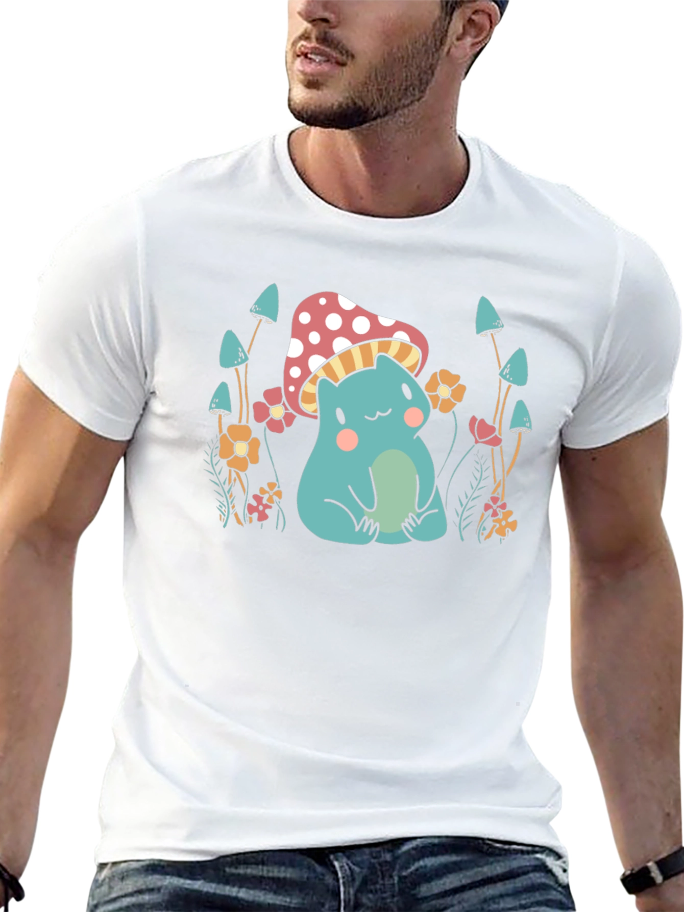Cute Mushroom Frog Graphic Tee