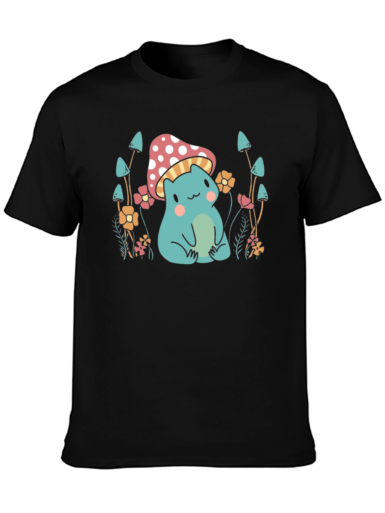Cute Mushroom Frog Graphic Tee
