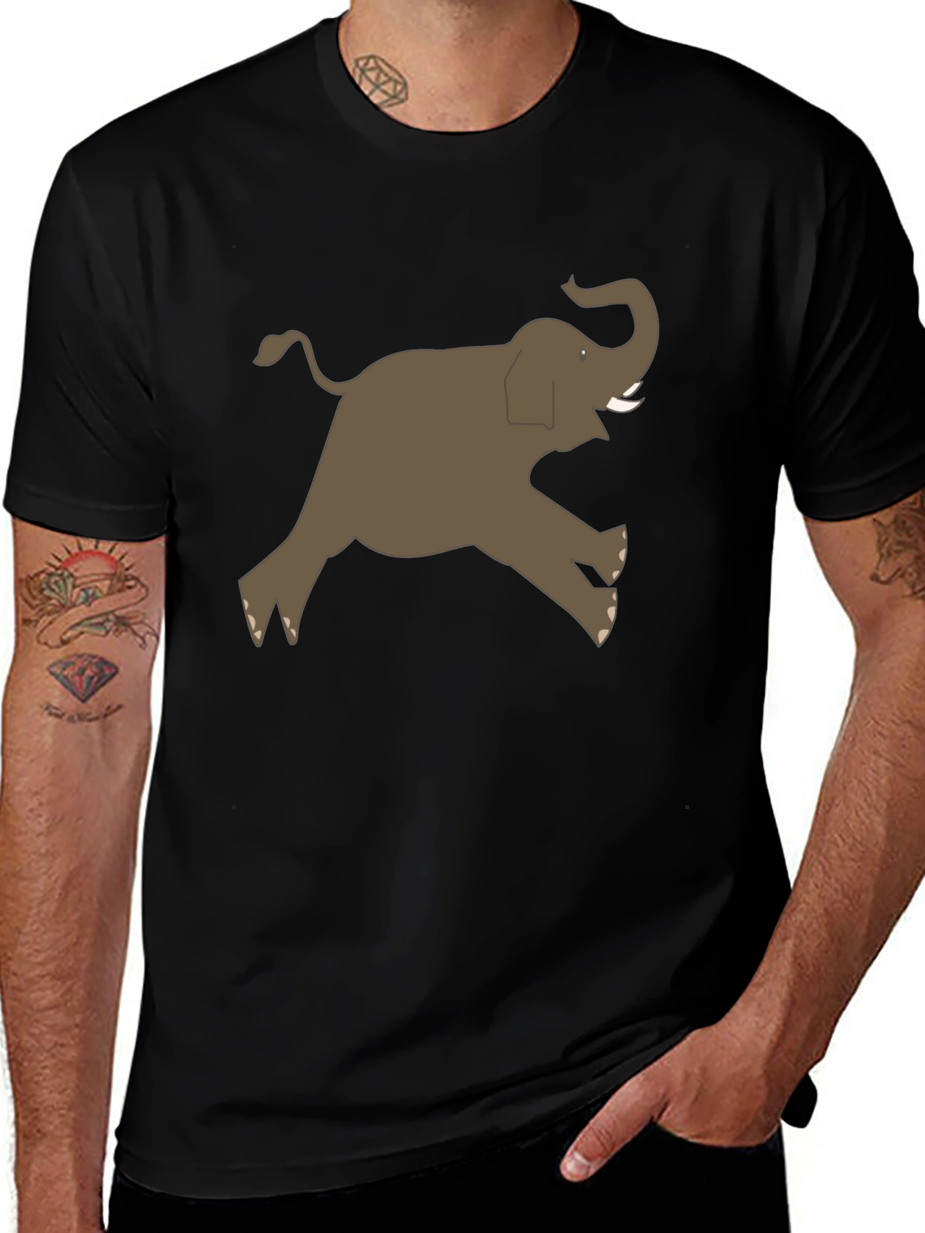 Elephant Graphic Tee - Mens Black T-Shirt