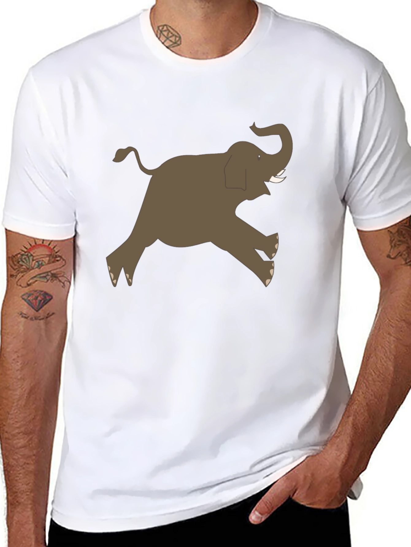 Elephant Graphic Tee - Mens Black T-Shirt