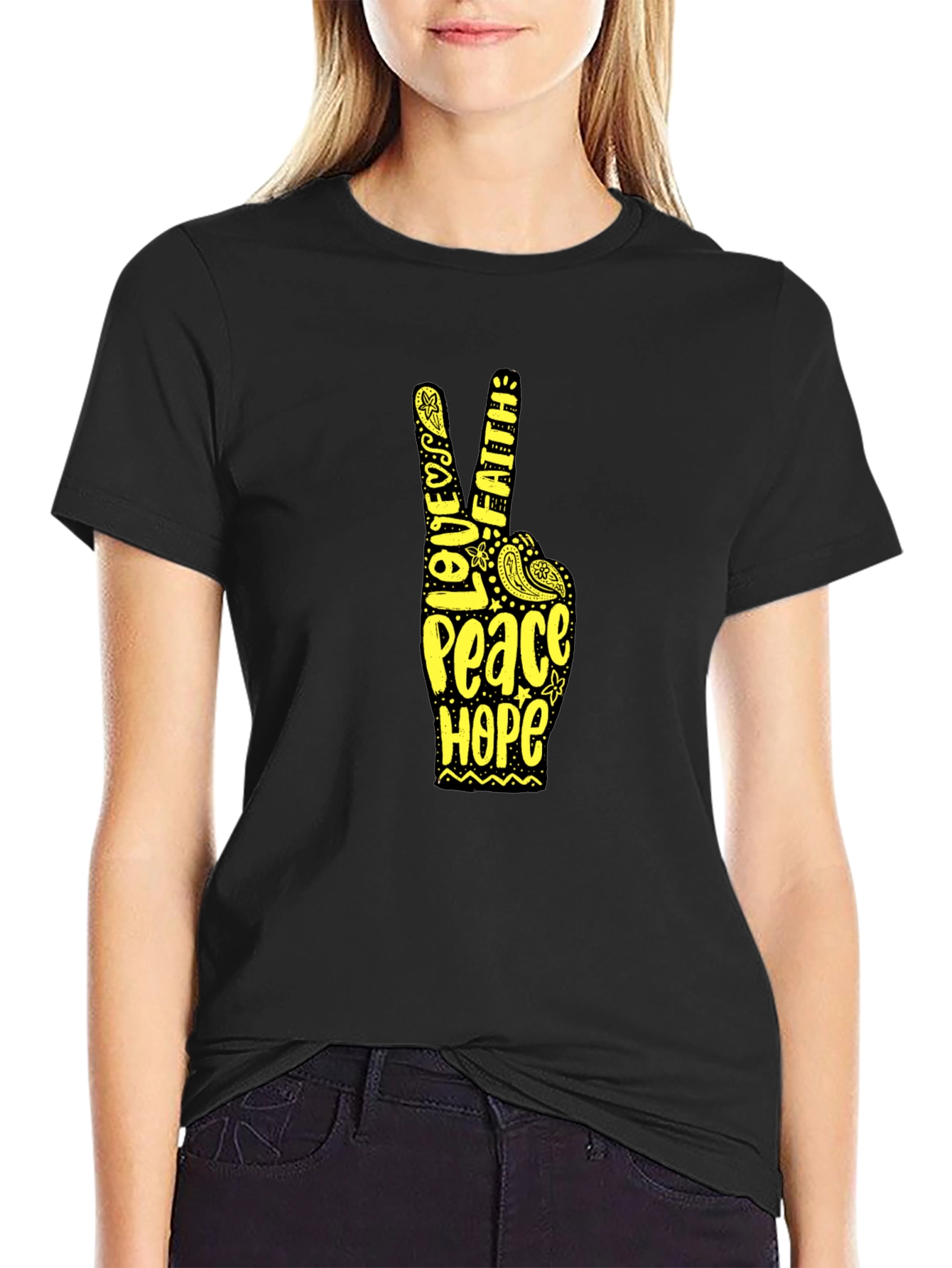 Peace Love Faith Hope Tee - Positive Vibes T-Shirt