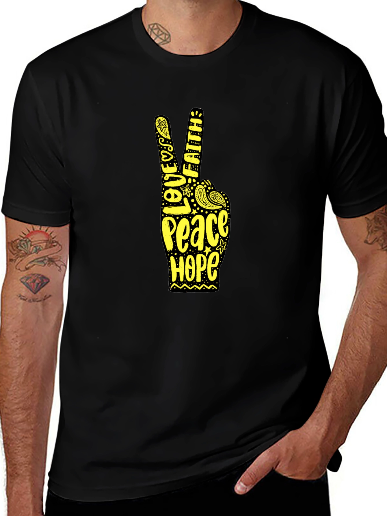 Peace Love Faith Hope Tee - Positive Vibes T-Shirt