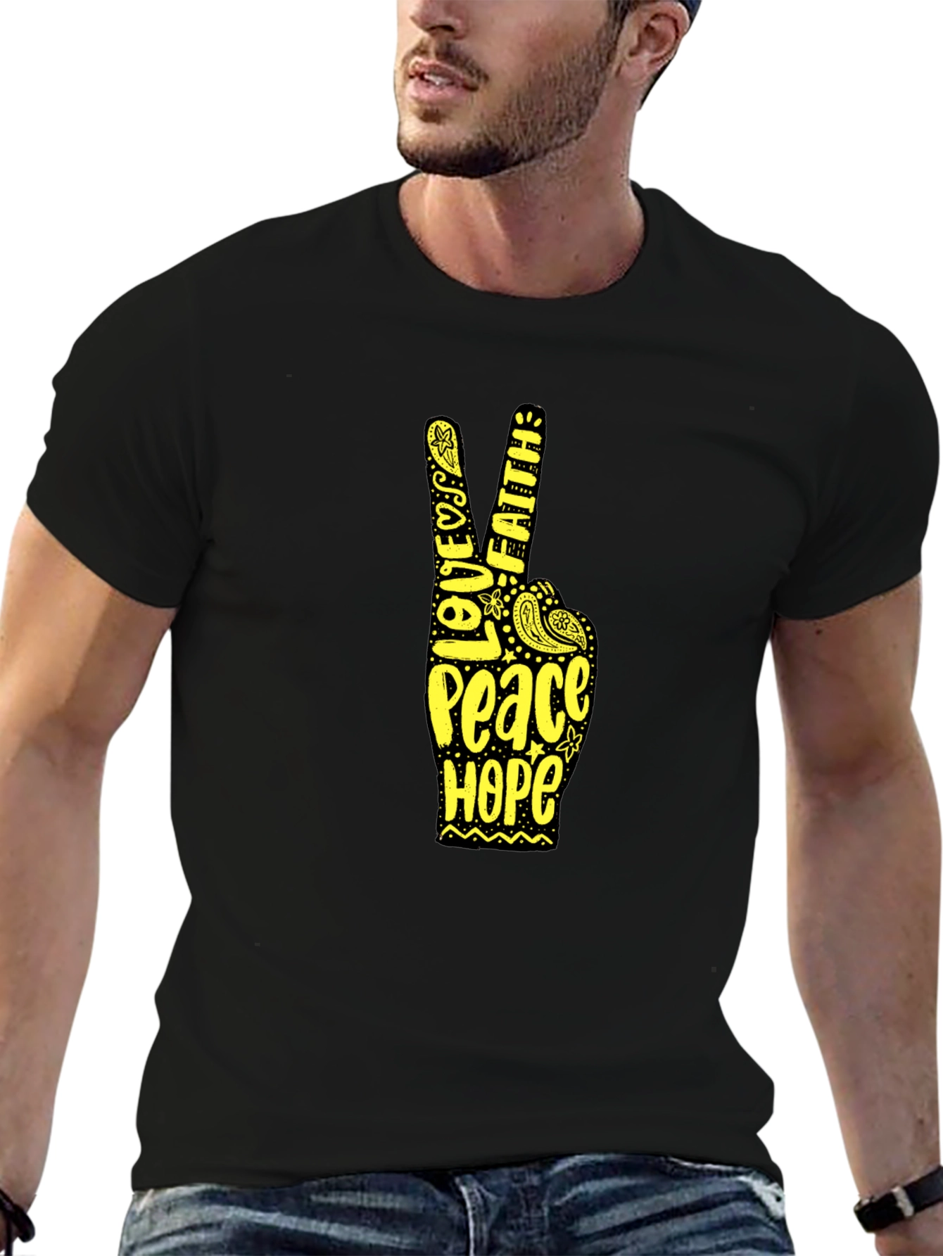 Peace Love Faith Hope Tee - Positive Vibes T-Shirt