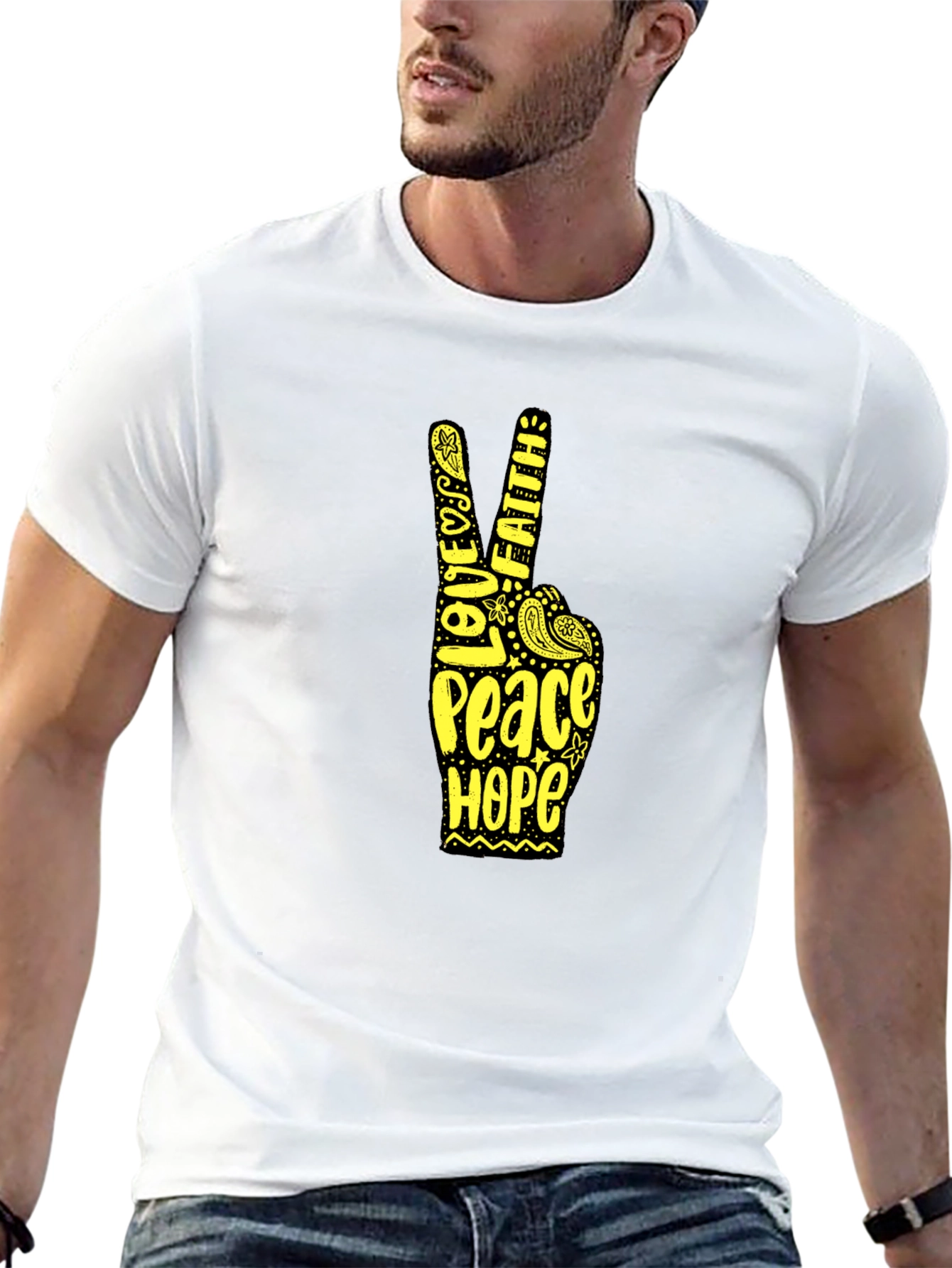 Peace Love Faith Hope Tee - Positive Vibes T-Shirt