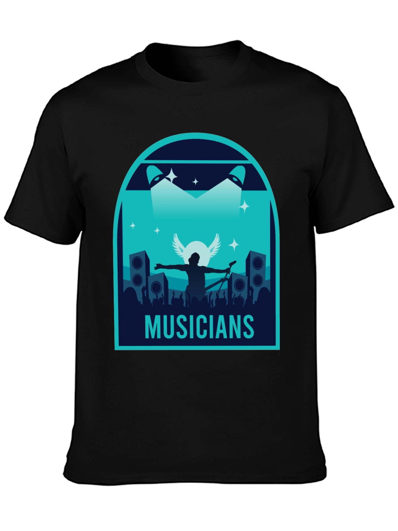 Musicians Graphic Print Black T-Shirt