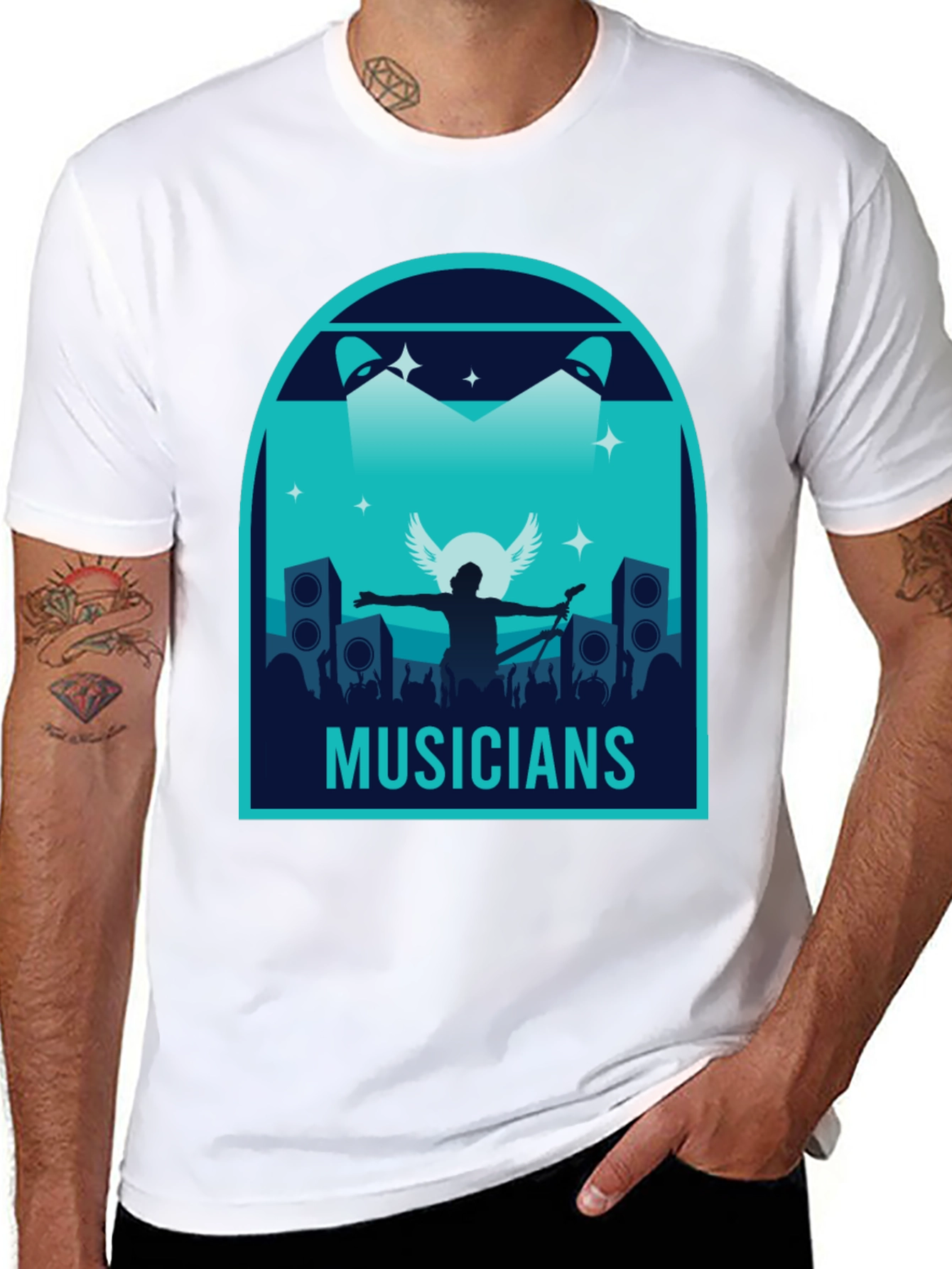 Musicians Graphic Print Black T-Shirt
